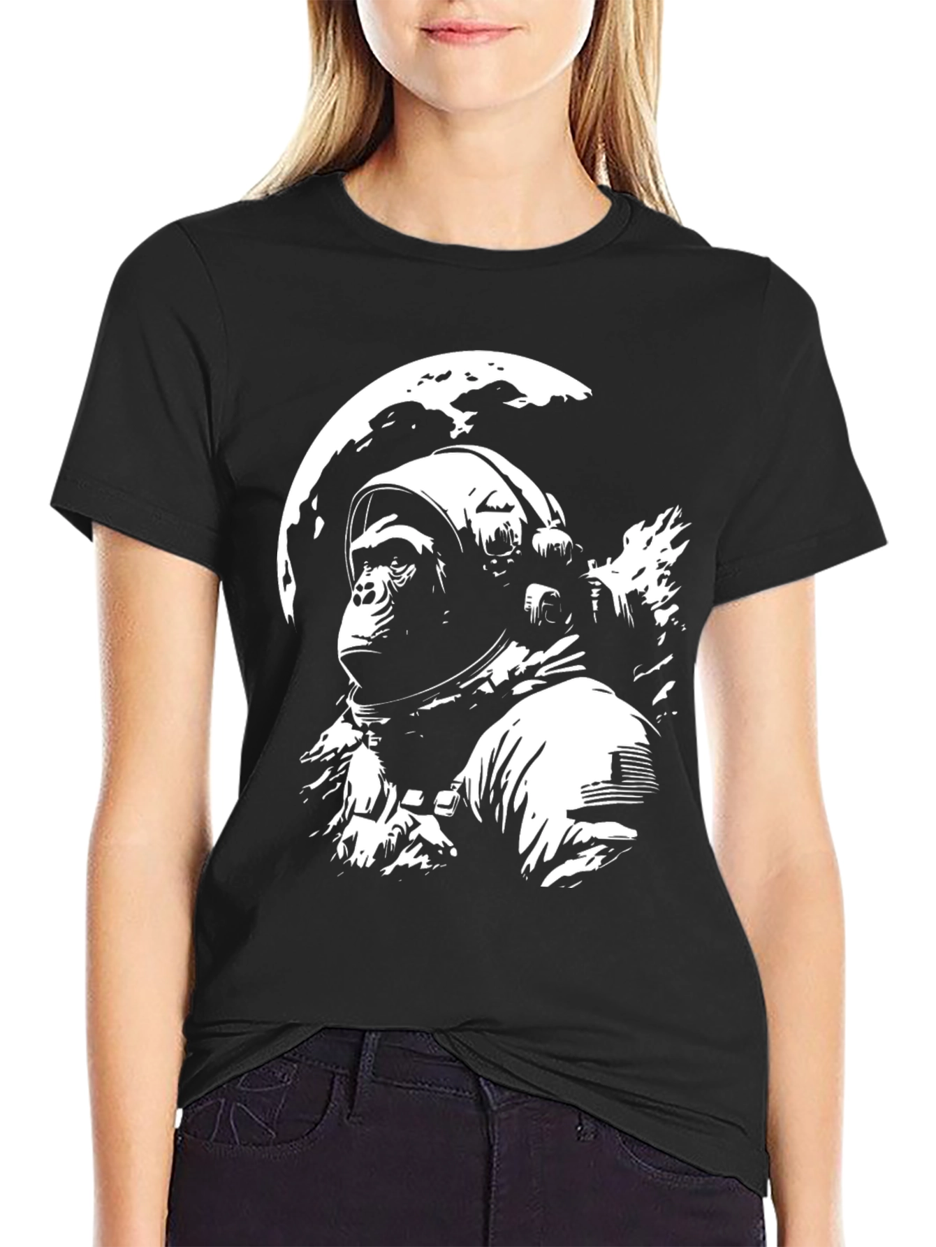 Astronaut Ape Black T-Shirt