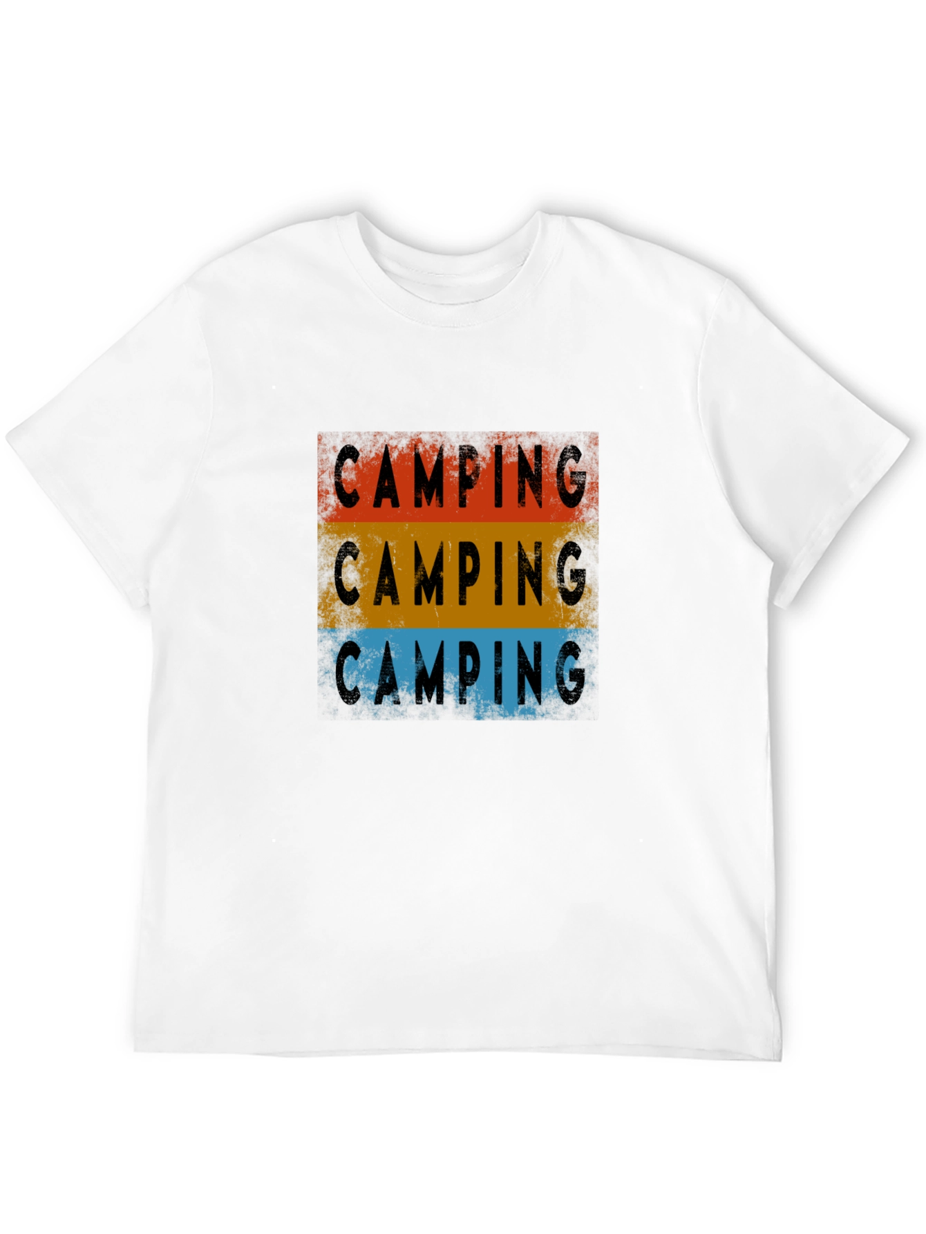 Camping Graphic Tee - Retro Style Black T-Shirt
