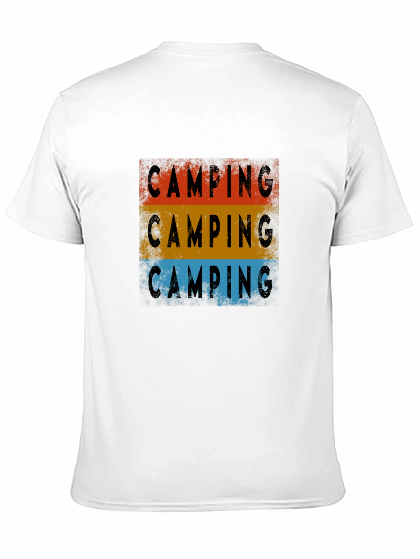 Camping Graphic Tee - Retro Style Black T-Shirt