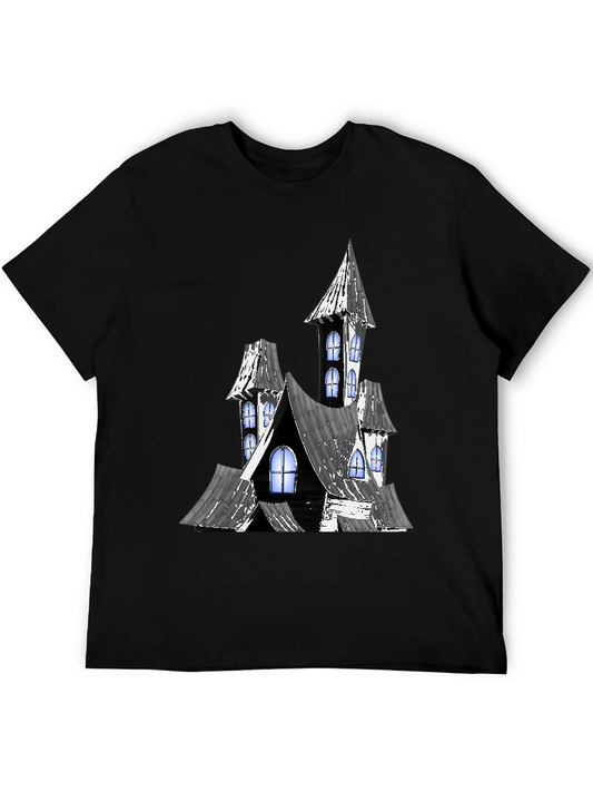 Spooky Mansion Graphic Tee - Halloween Ready