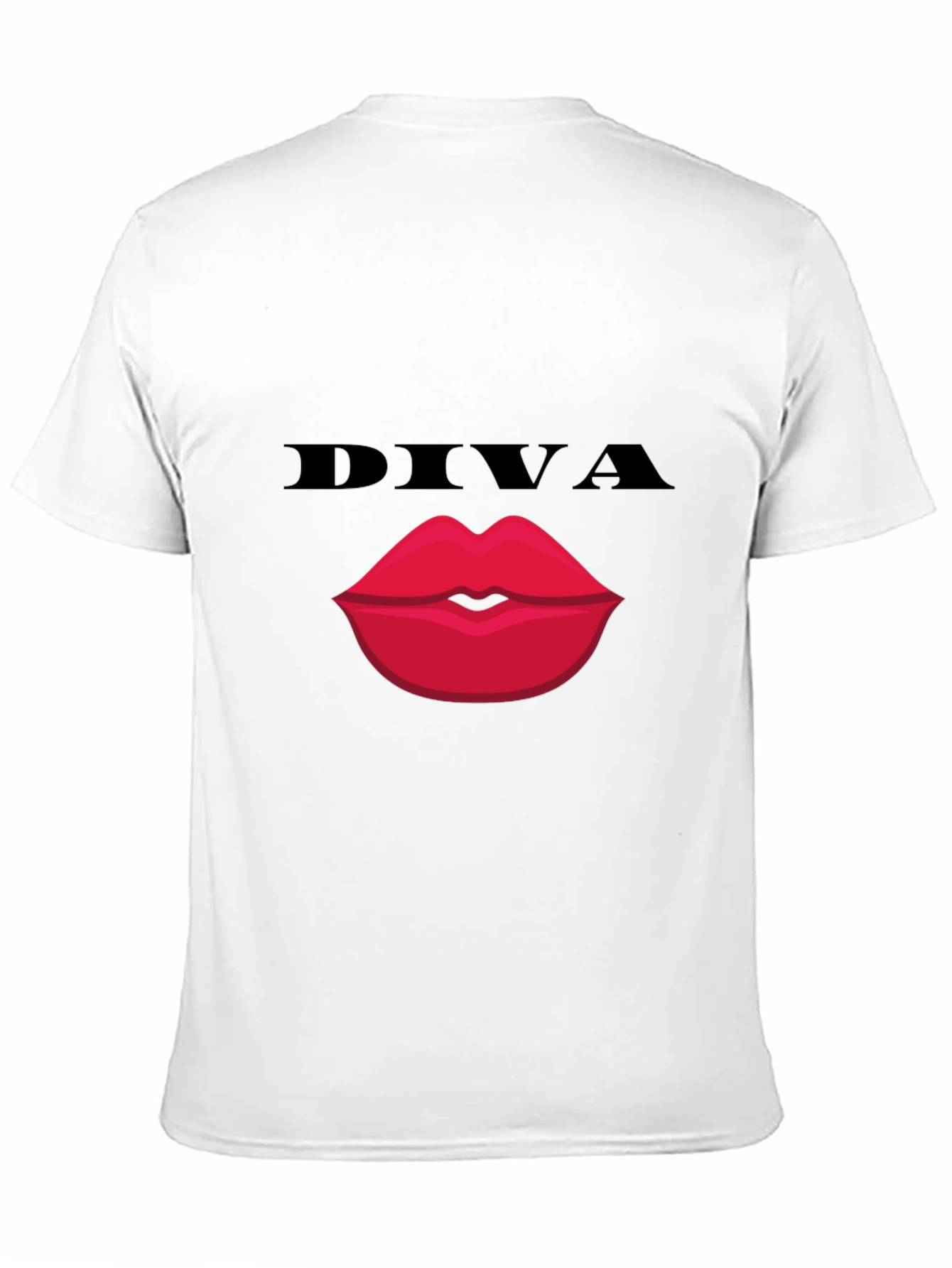 Diva Lips Graphic Tee - Bold Black Cotton T-Shirt