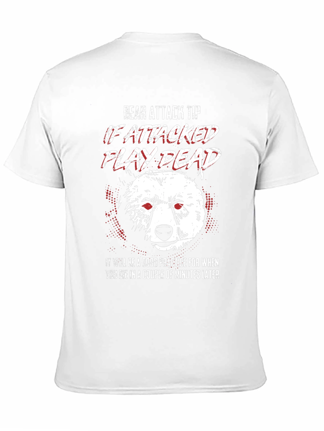 Bear Attack Funny Mens Black T-Shirt