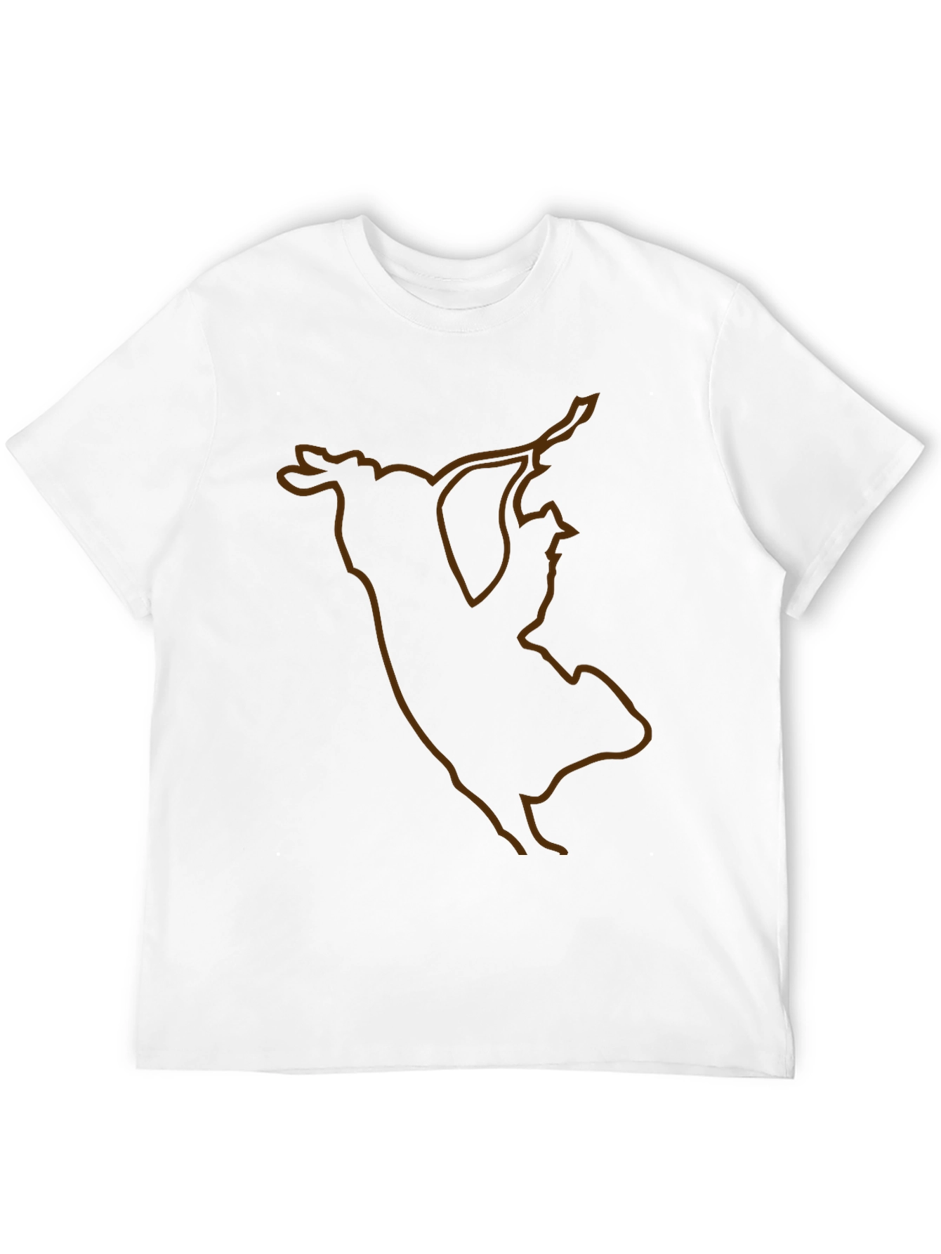 Unique Bull Silhouette Graphic Tee - Black