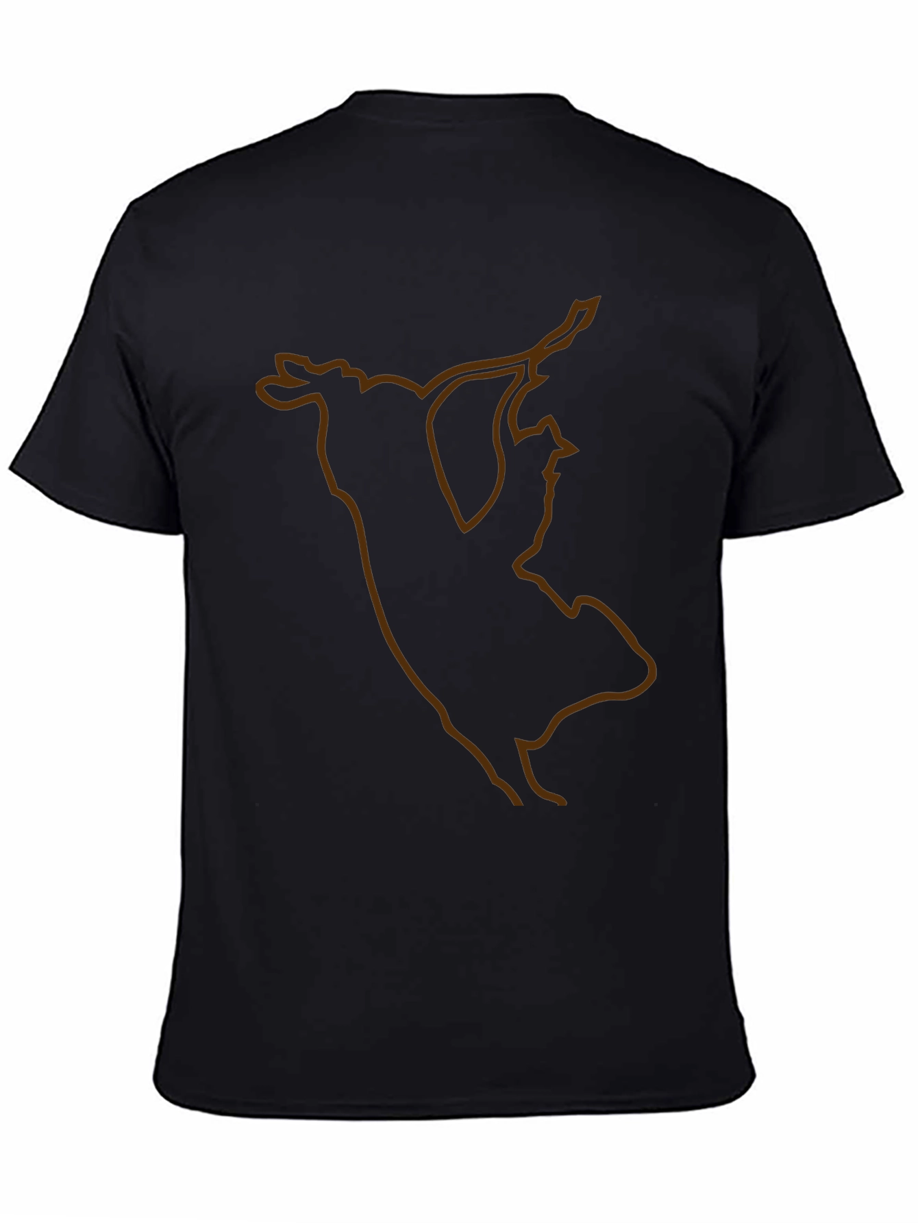 Unique Bull Silhouette Graphic Tee - Black