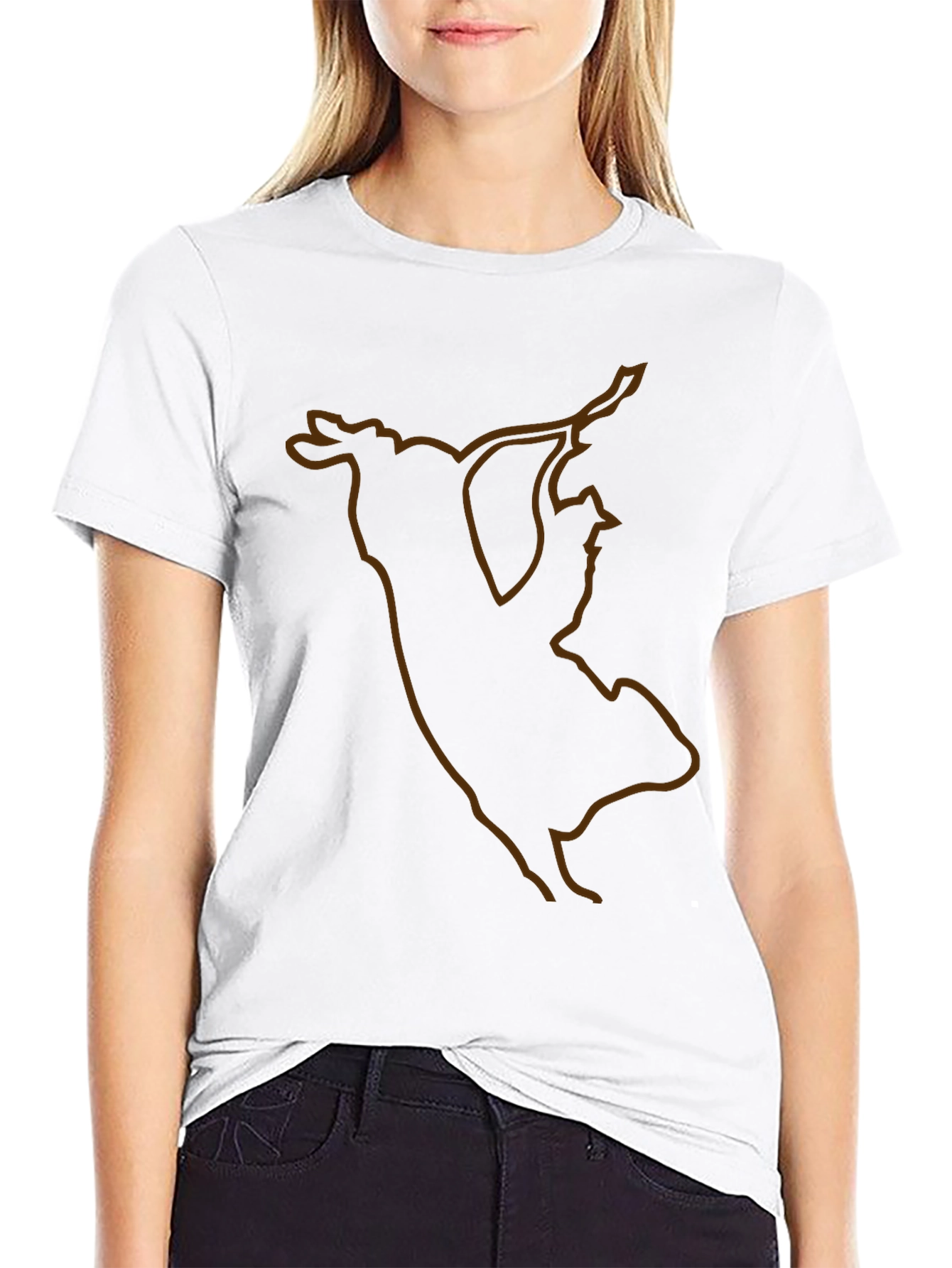 Unique Bull Silhouette Graphic Tee - Black