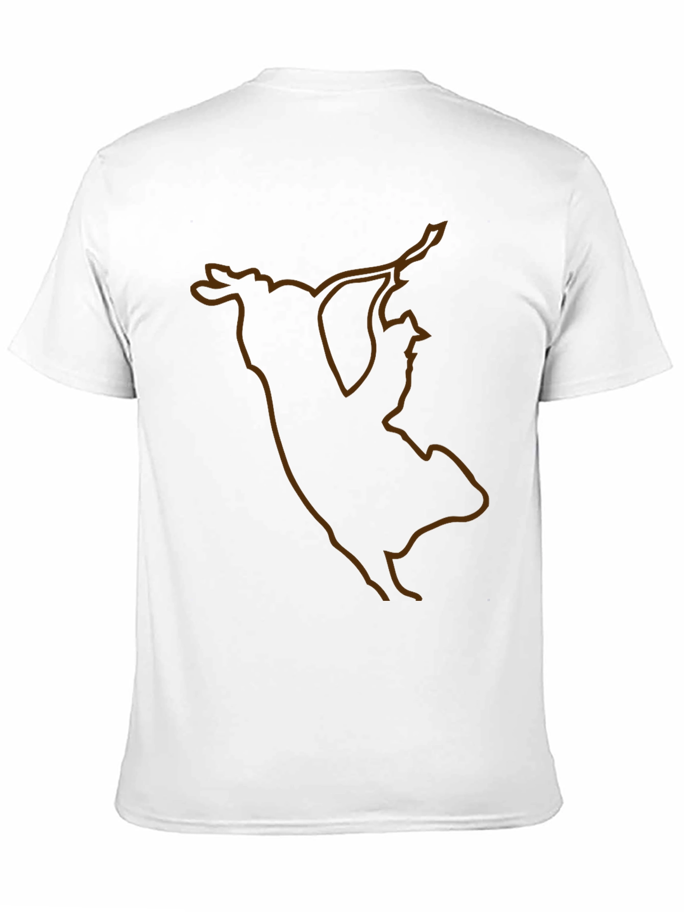 Unique Bull Silhouette Graphic Tee - Black