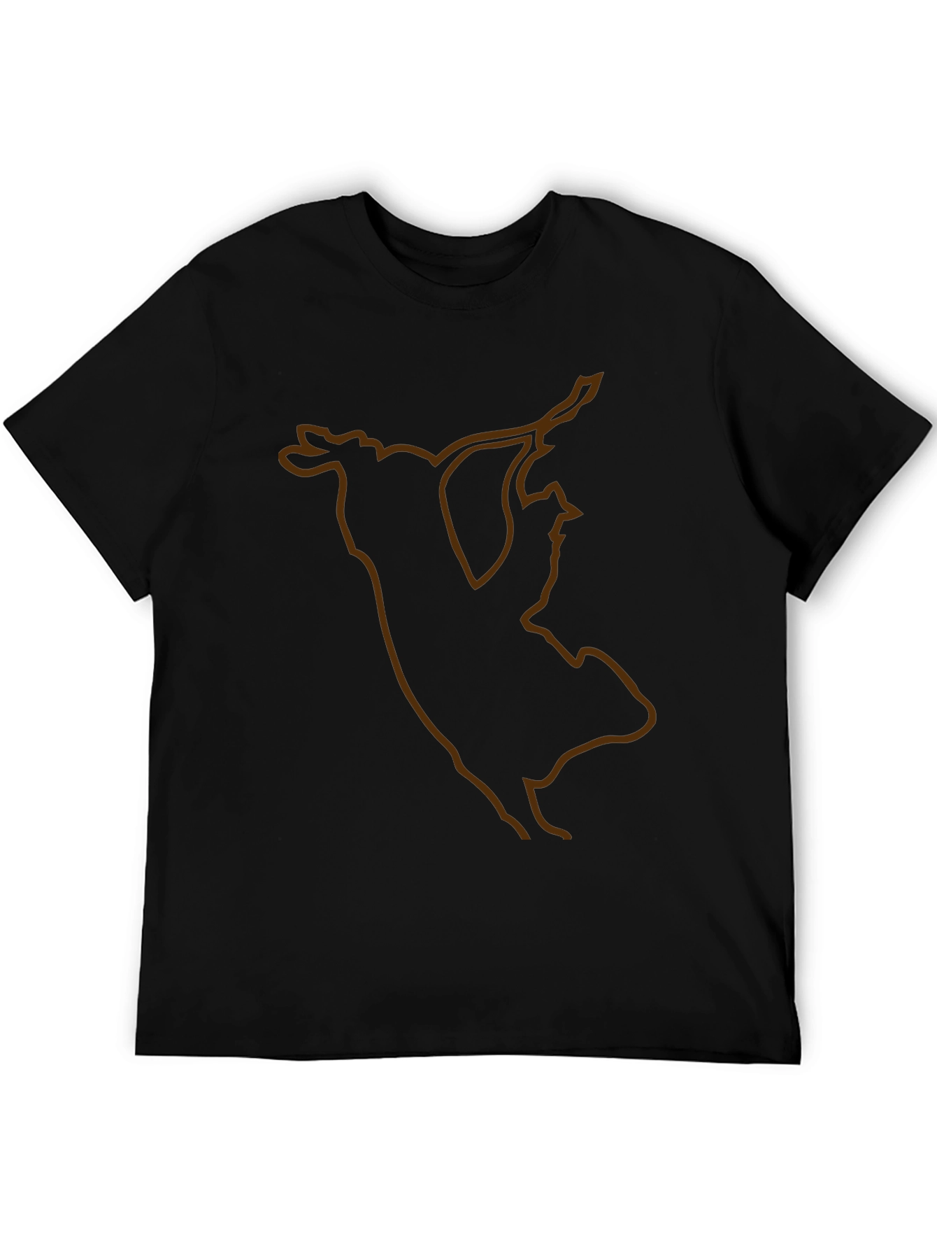 Unique Bull Silhouette Graphic Tee - Black
