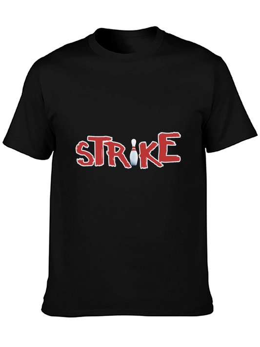 Strike Bowling T-Shirt - Red Graphic Print