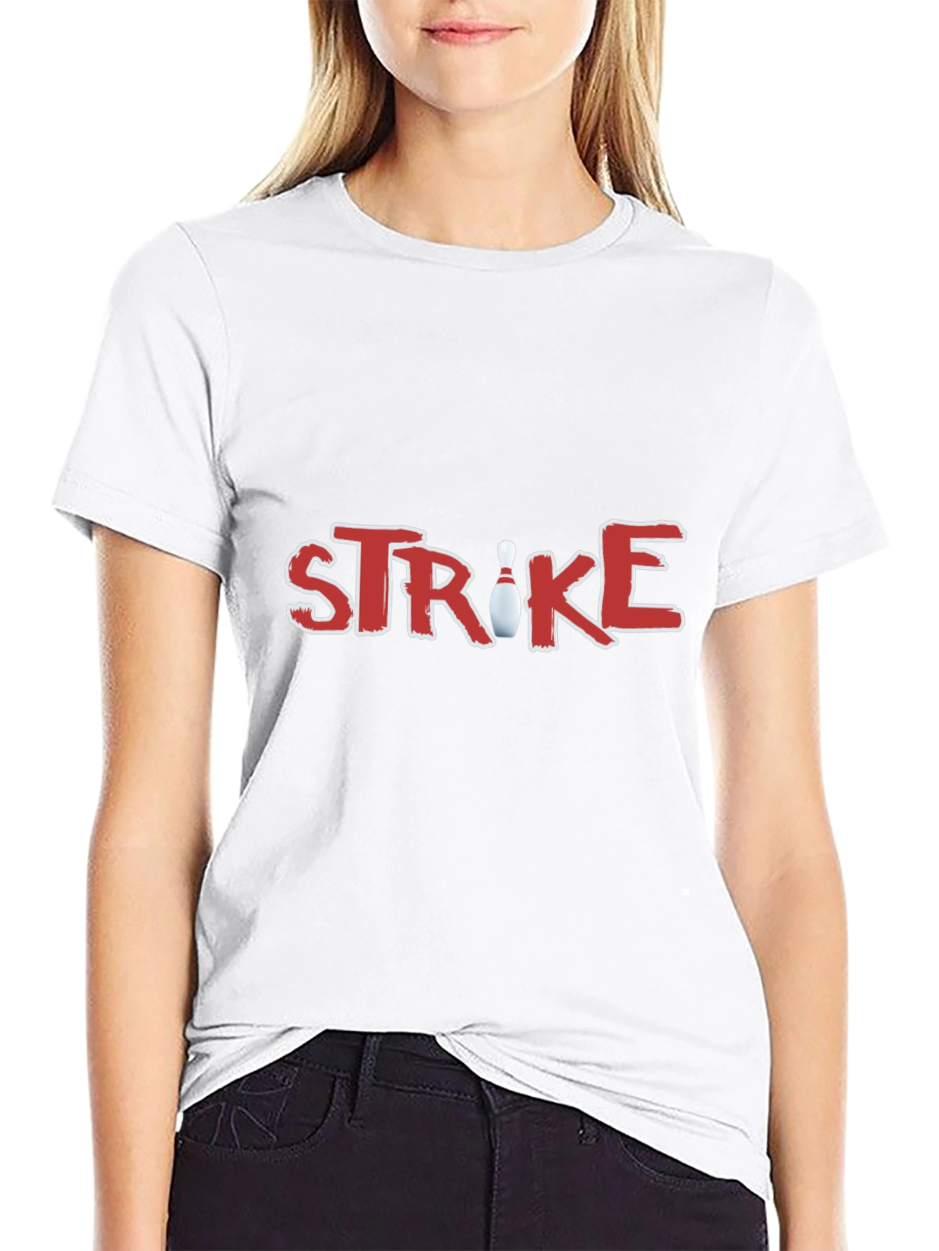Strike Bowling T-Shirt - Red Graphic Print