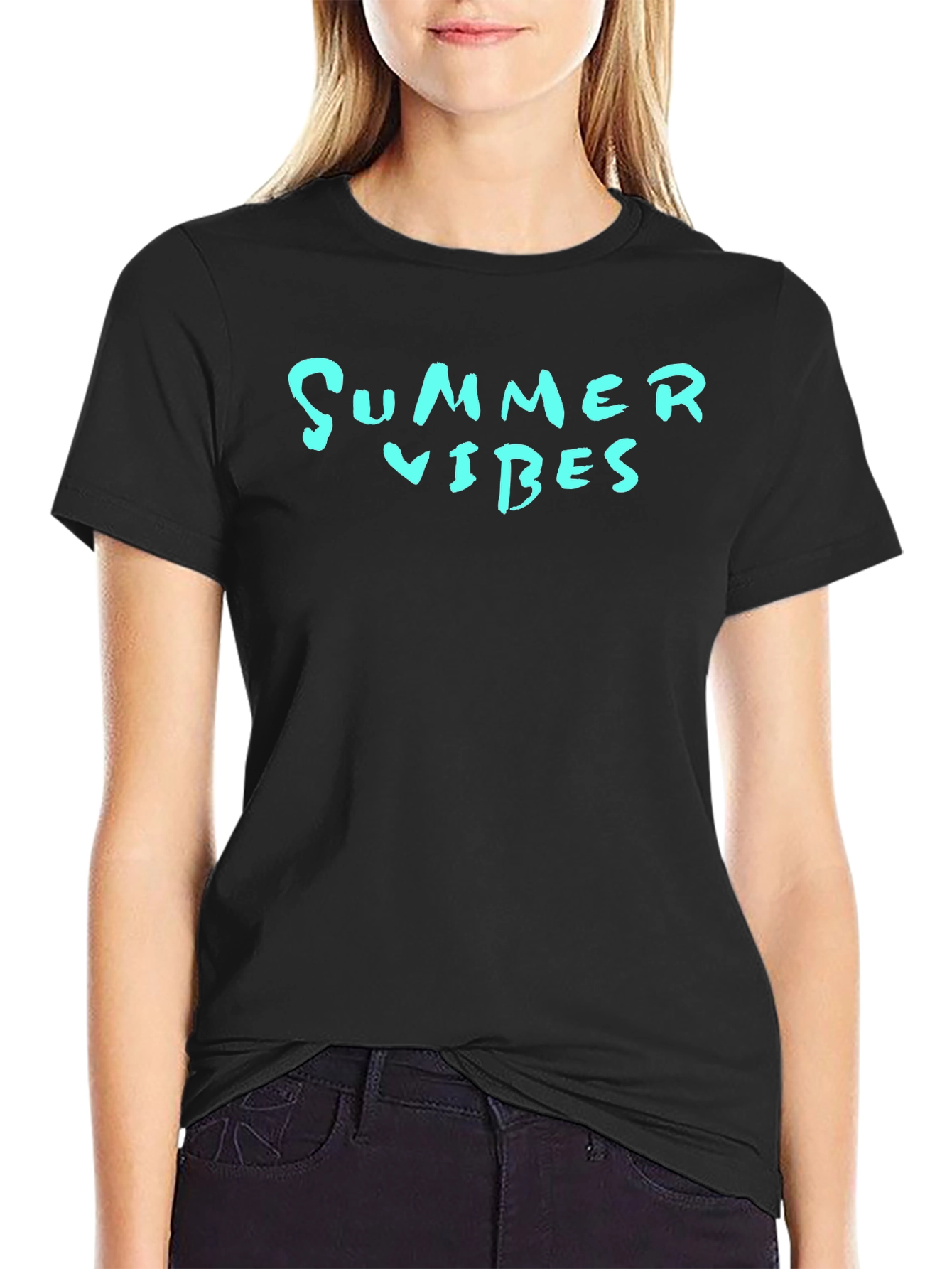 Summer Vibes Black Graphic Tee