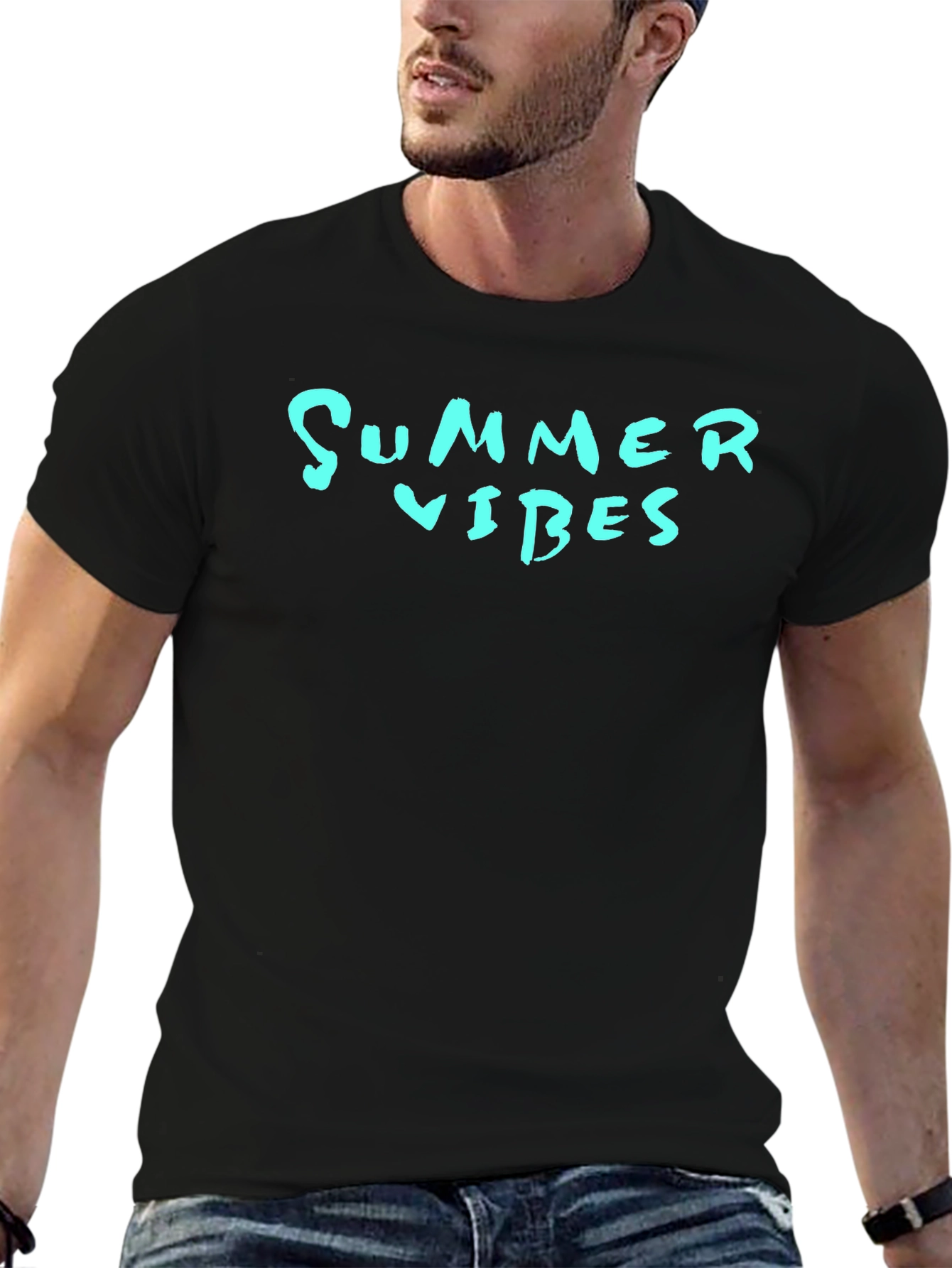 Summer Vibes Black Graphic Tee