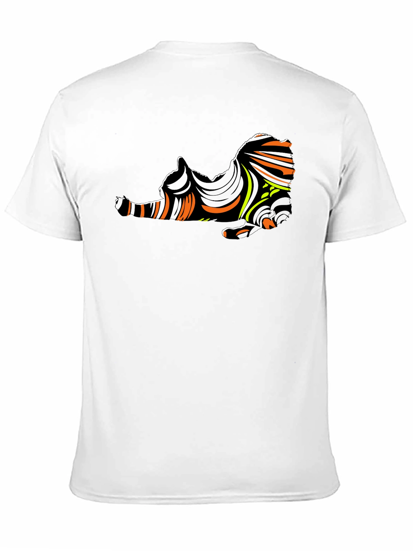 Abstract Cat Graphic Black T-Shirt
