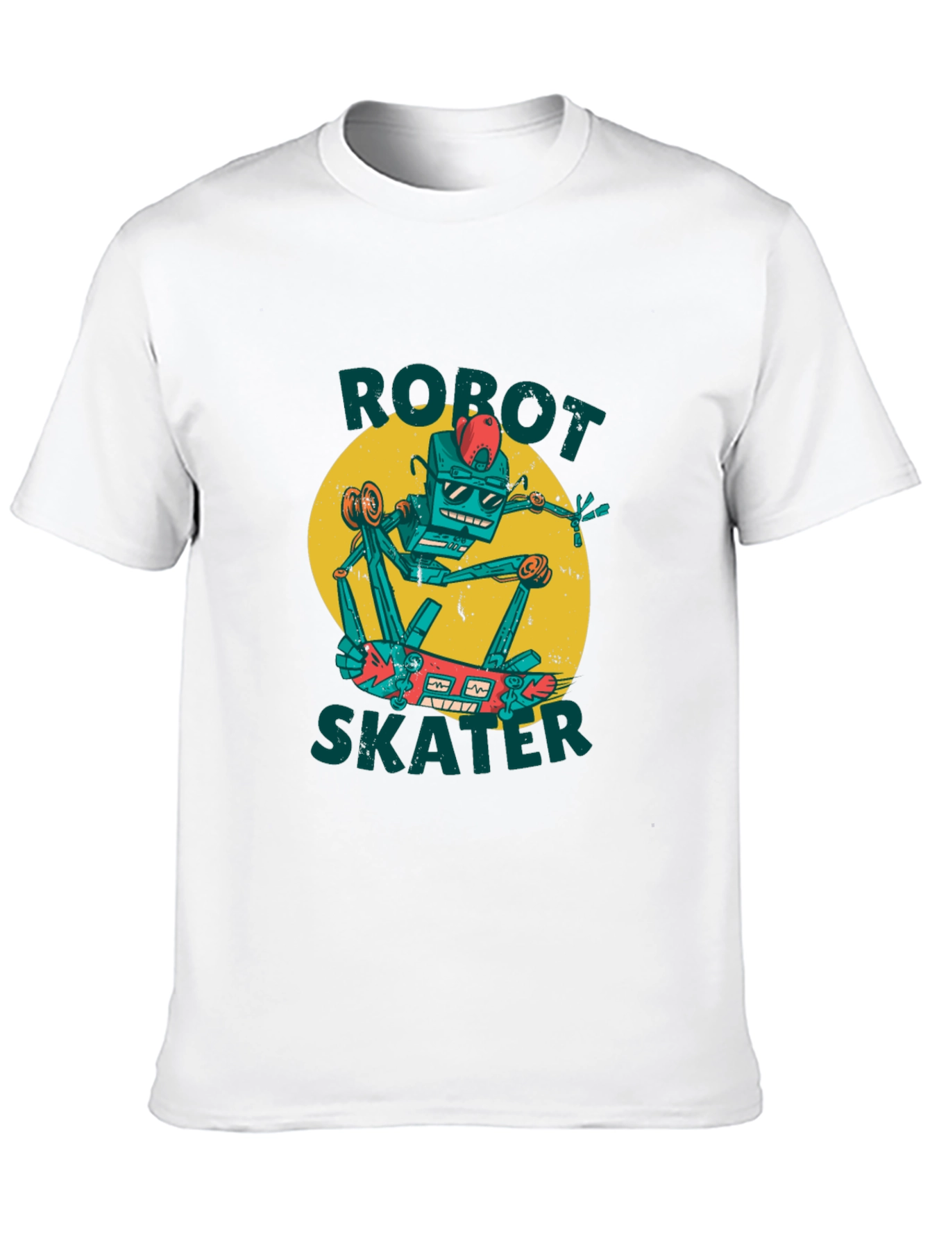 Robot Skater Graphic Tee - Cool Design