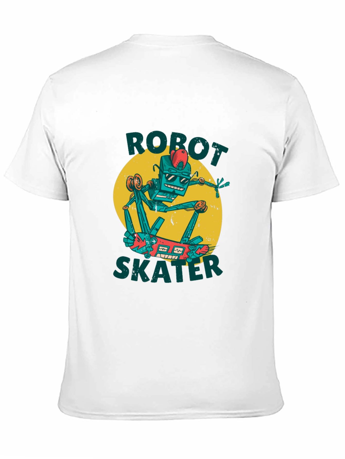 Robot Skater Graphic Tee - Cool Design