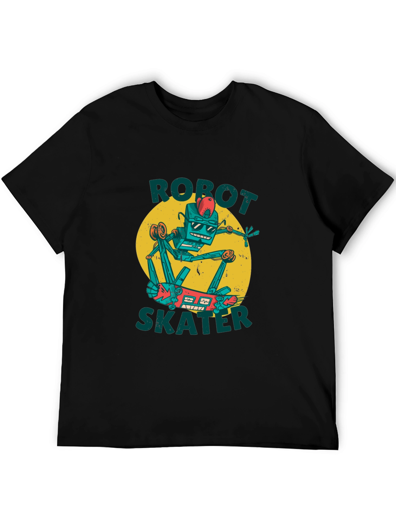 Robot Skater Graphic Tee - Cool Design