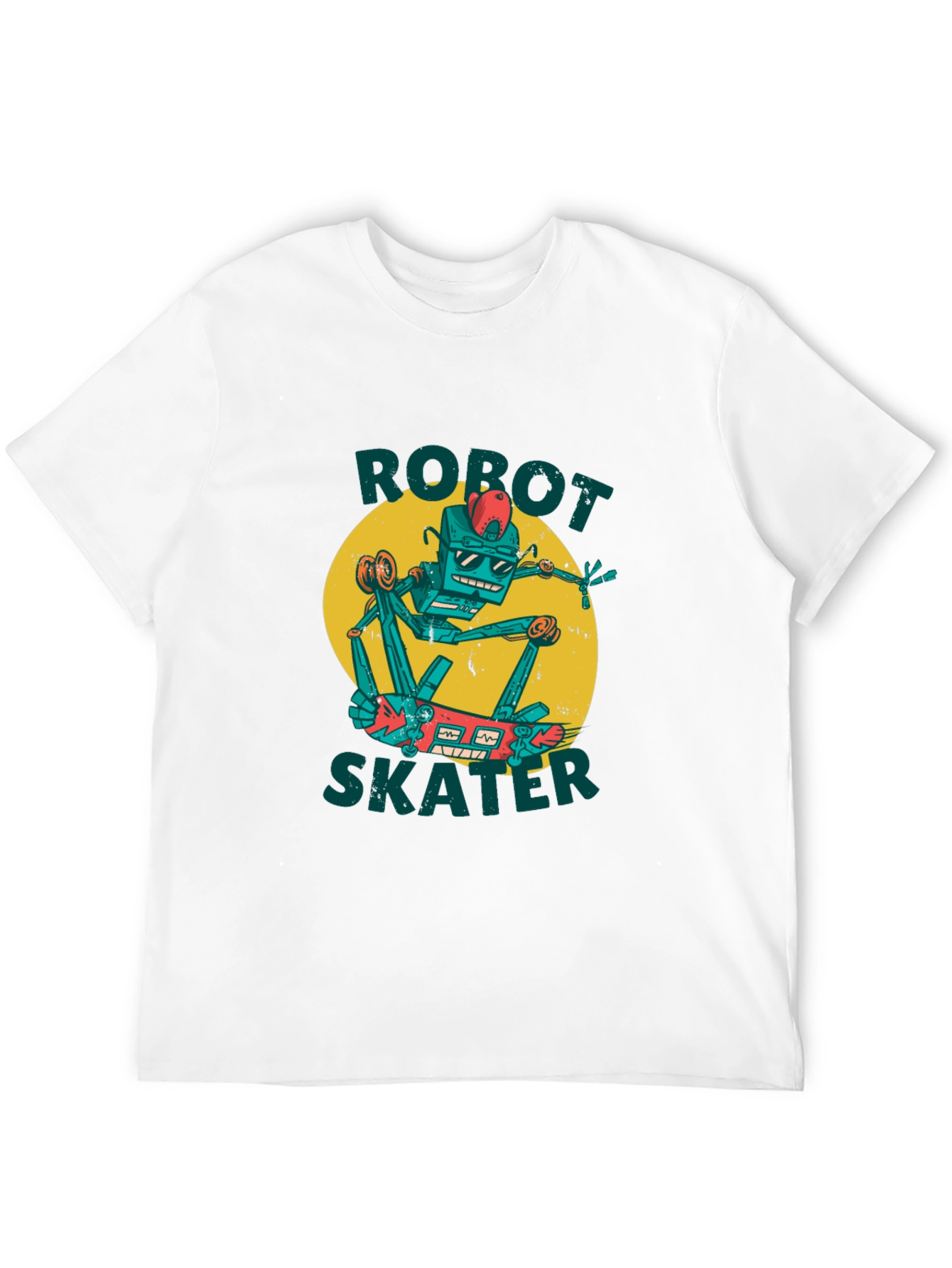 Robot Skater Graphic Tee - Cool Design