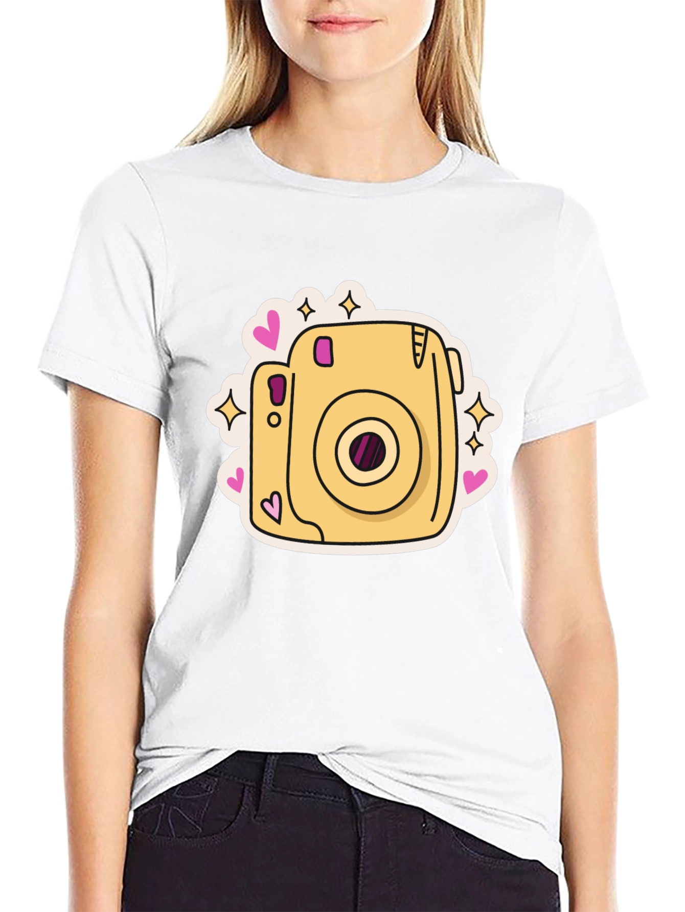 Retro Camera Graphic Tee - Trendy Aesthetic T-Shirt