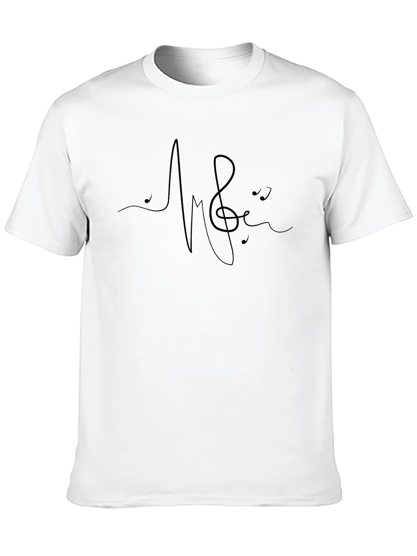 Music Heartbeat Black T-Shirt