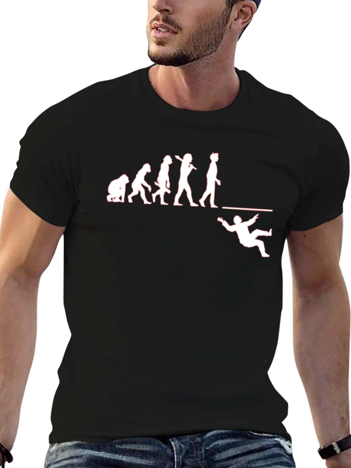 Evolution Fall T-Shirt - Humorous Design