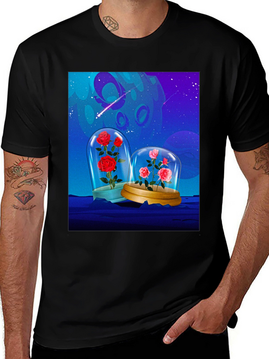 Enchanted Roses T-Shirt - Galaxy Bloom