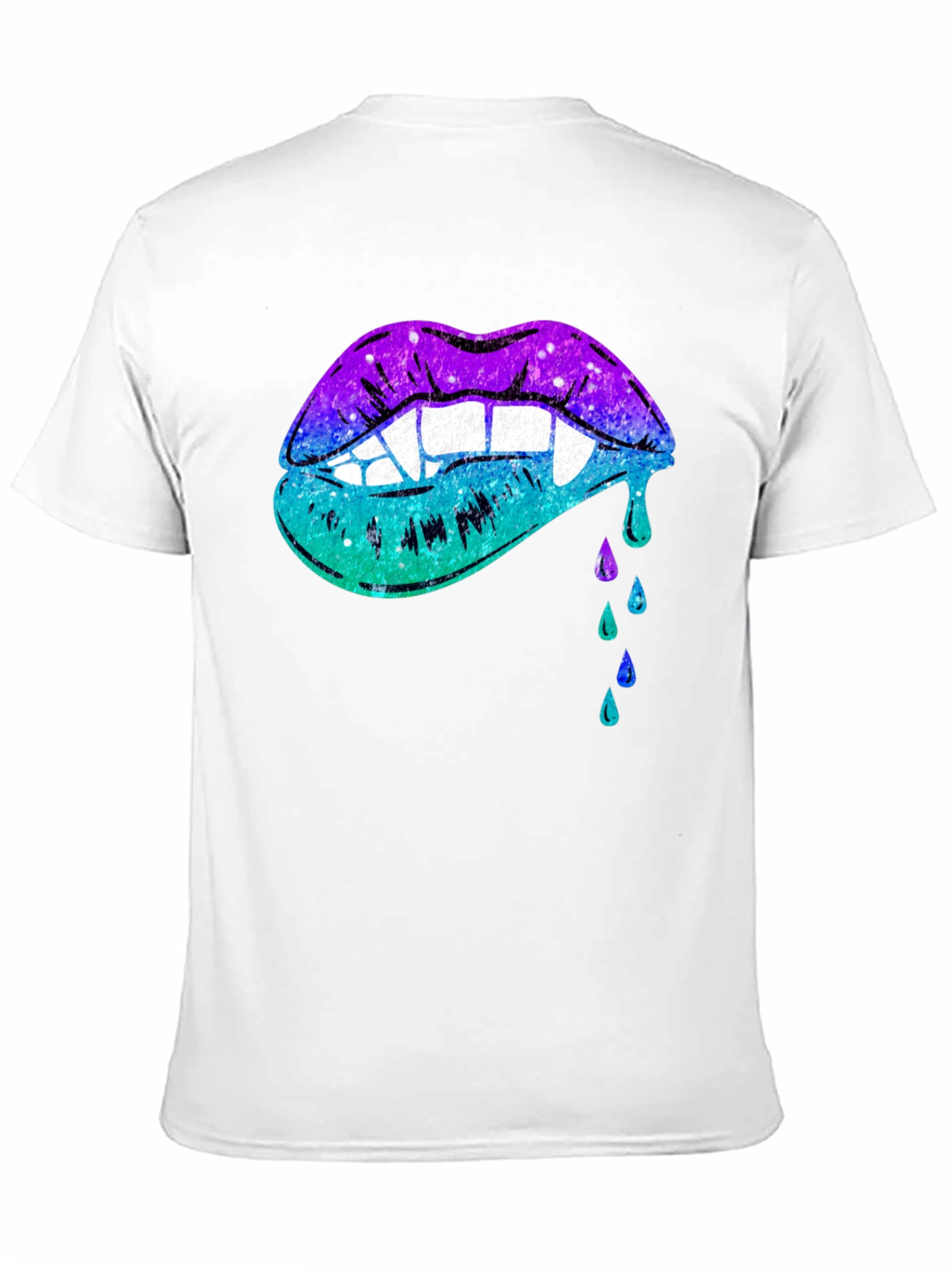 Galaxy Vampire Lips Black T-Shirt