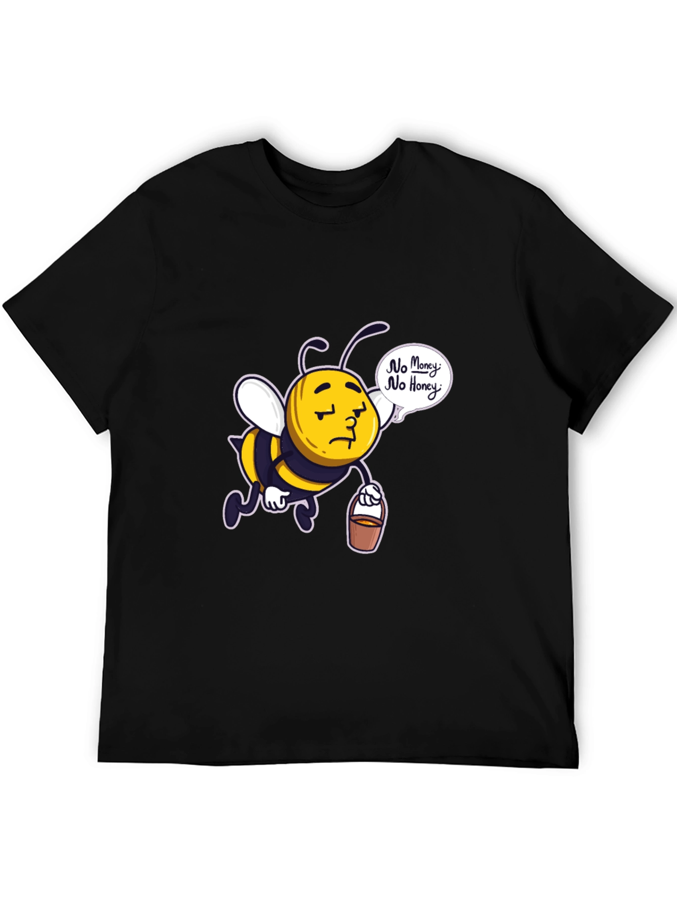 Sad Bee No Money No Honey Black T-Shirt