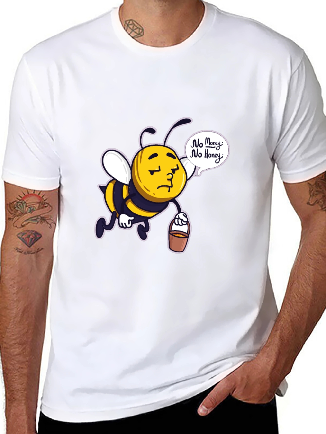 Sad Bee No Money No Honey Black T-Shirt