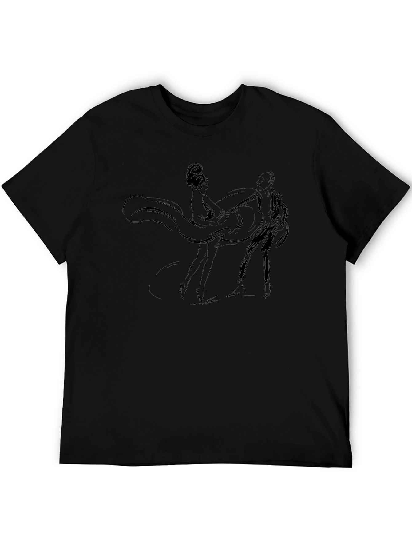 Elegant Dance Graphic Black T-Shirt