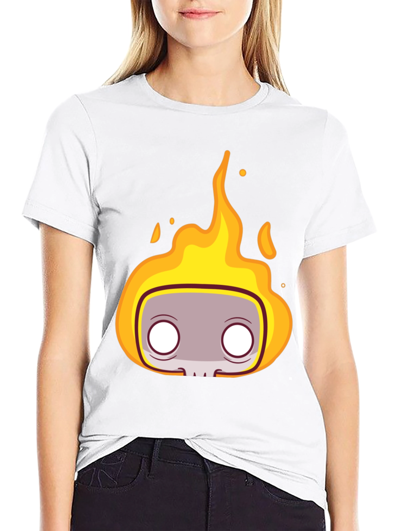 Fiery Skull Head T-Shirt - Bold Graphic Tee