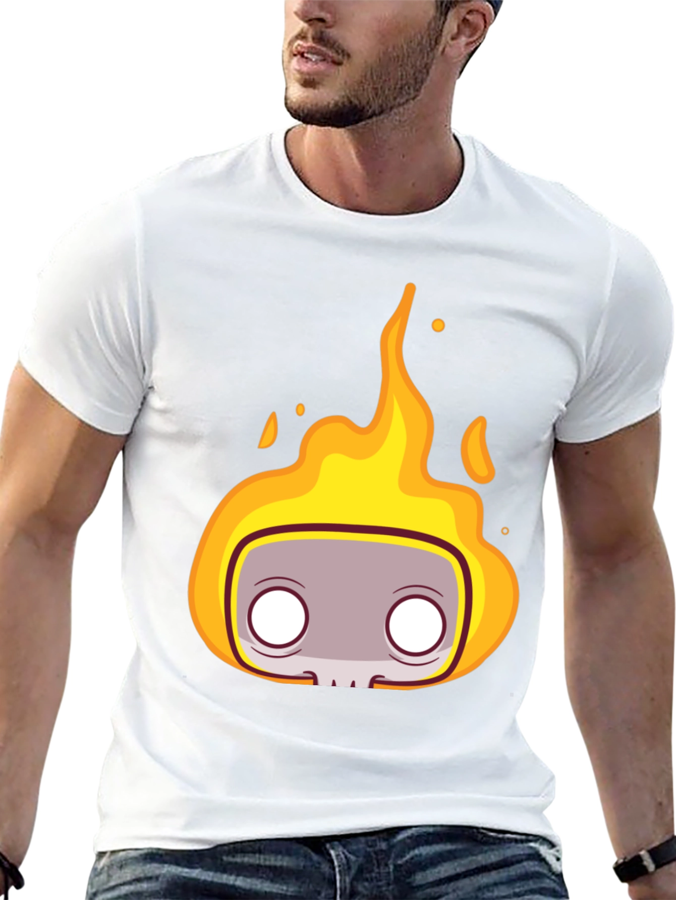 Fiery Skull Head T-Shirt - Bold Graphic Tee