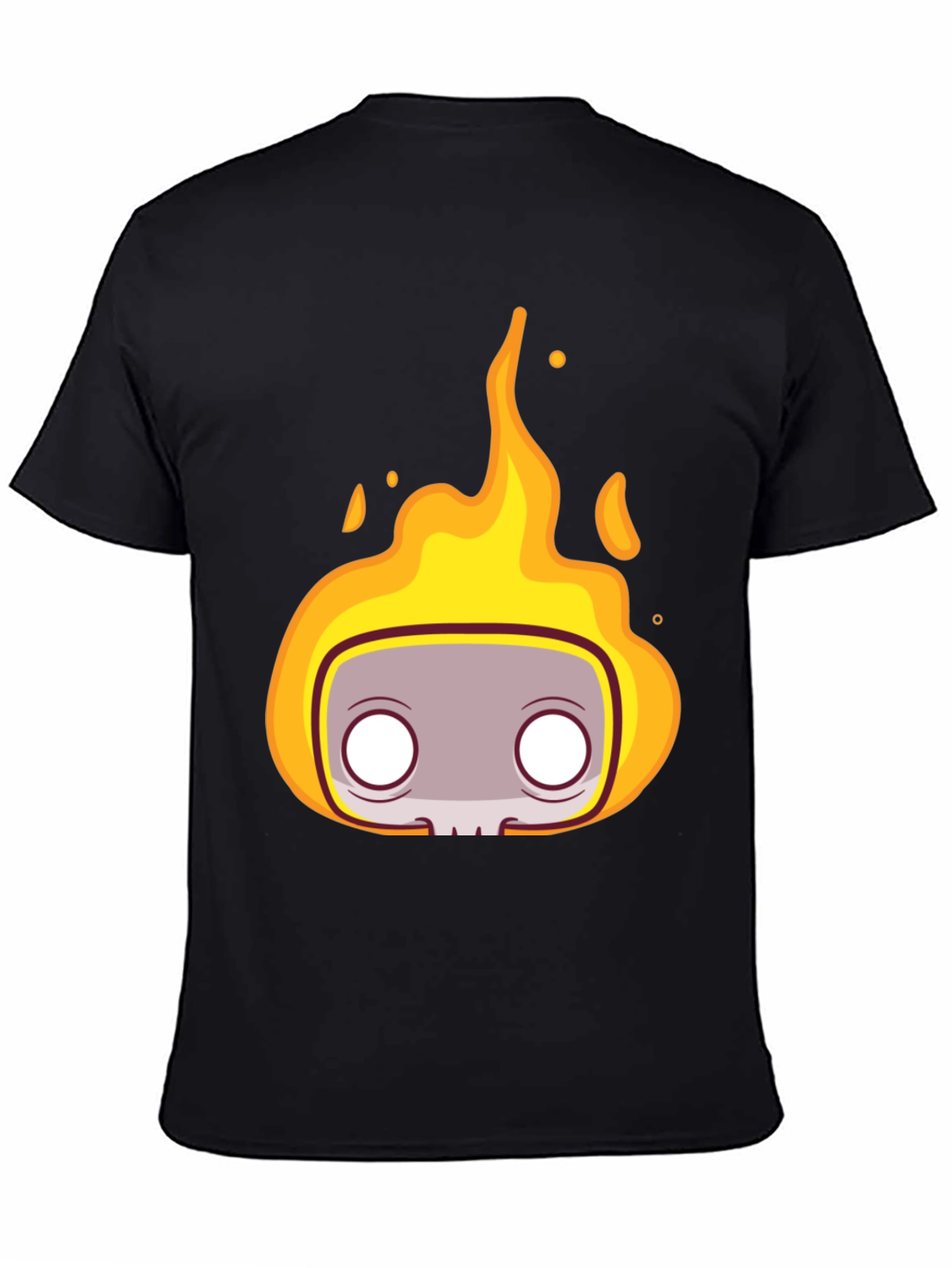 Fiery Skull Head T-Shirt - Bold Graphic Tee