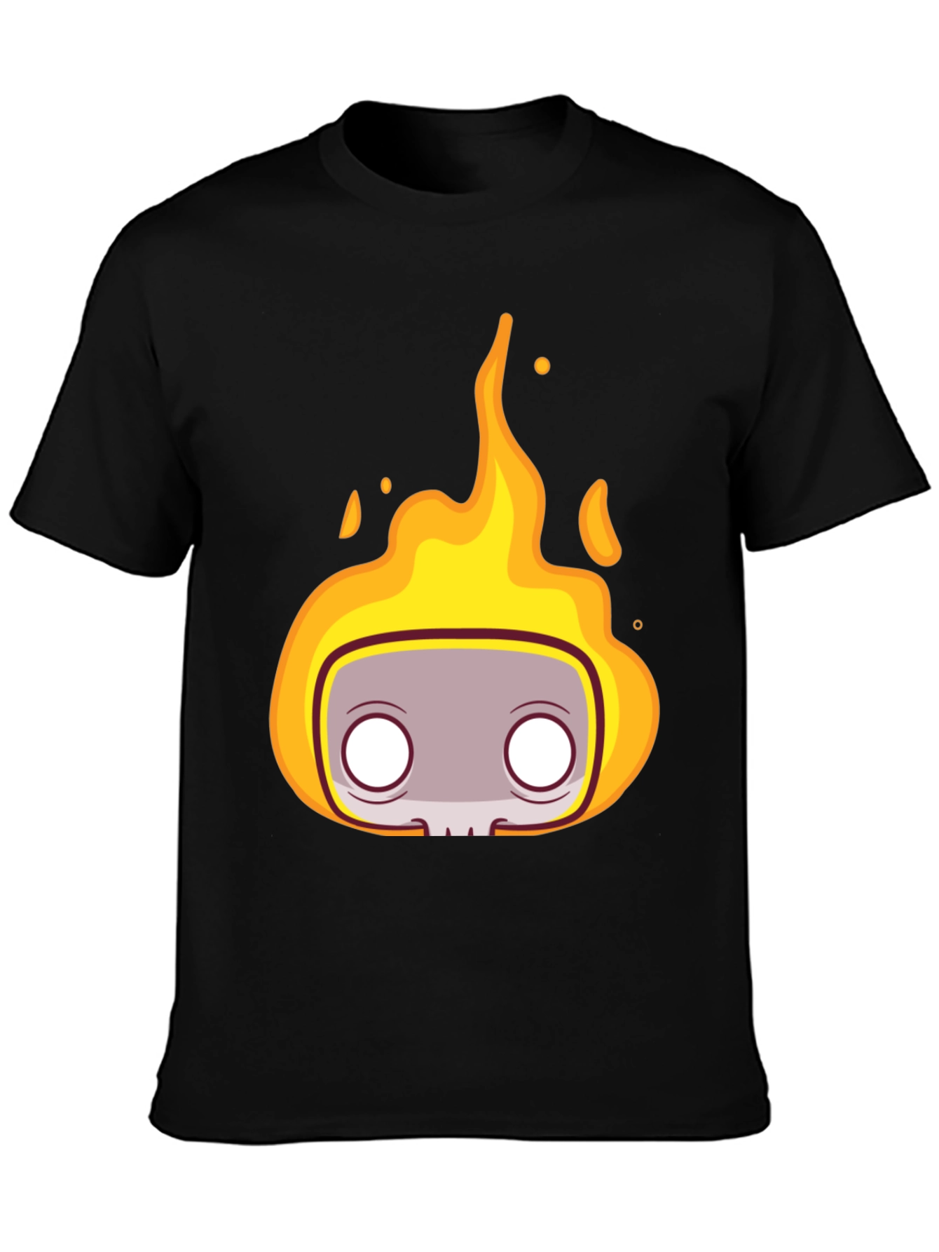 Fiery Skull Head T-Shirt - Bold Graphic Tee
