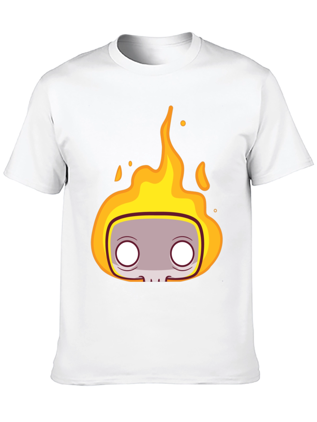 Fiery Skull Head T-Shirt - Bold Graphic Tee