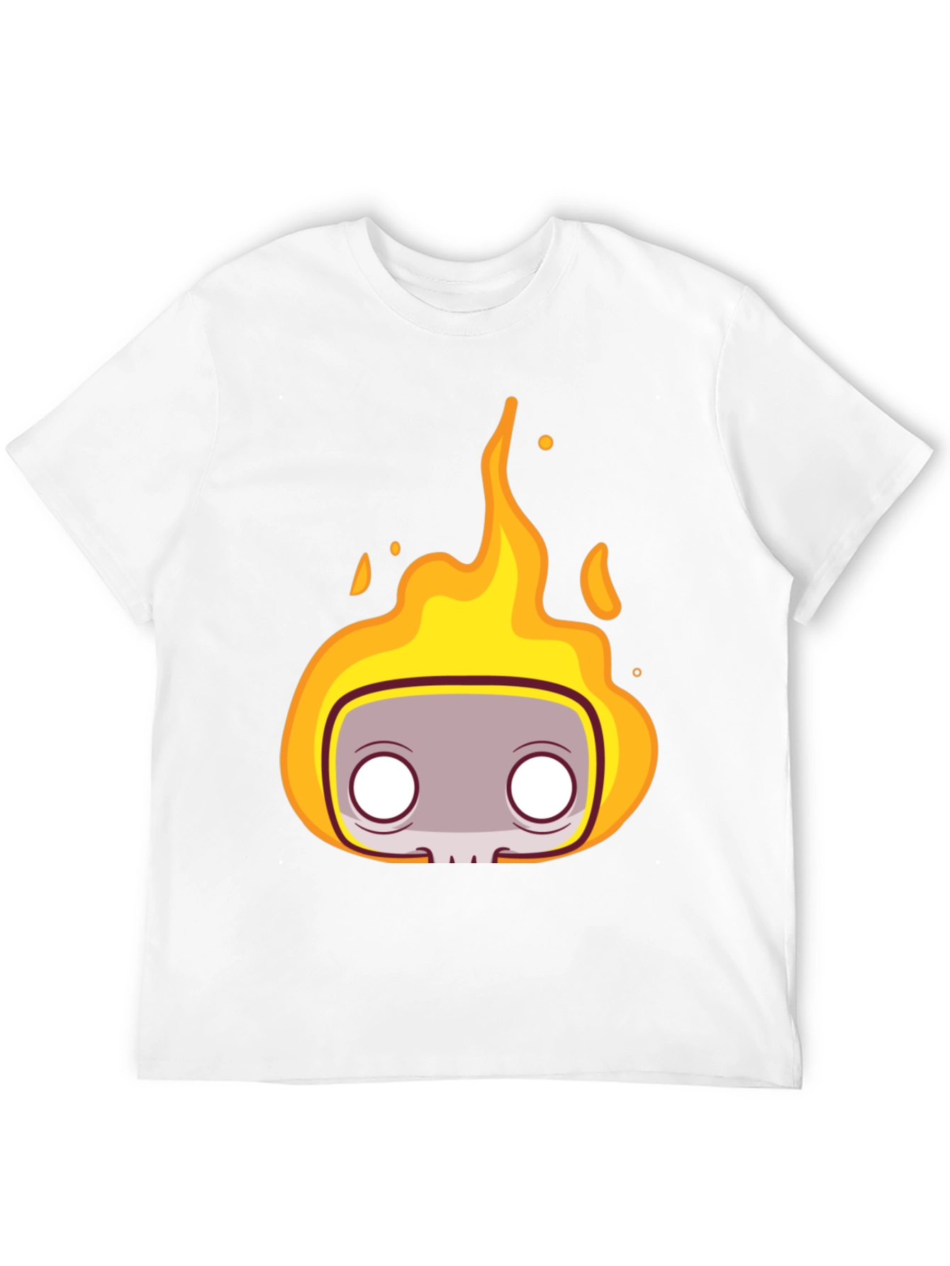 Fiery Skull Head T-Shirt - Bold Graphic Tee
