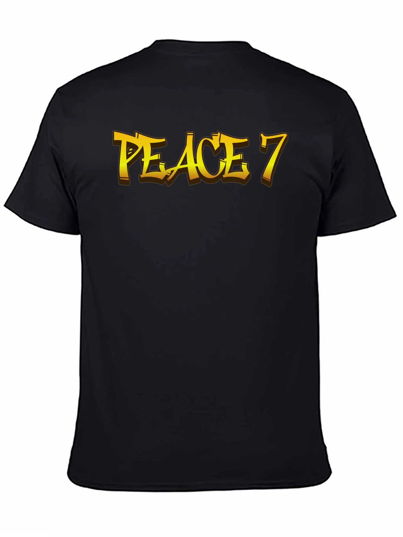 Peace 7 Graphic Tee - Bold Gold Lettering