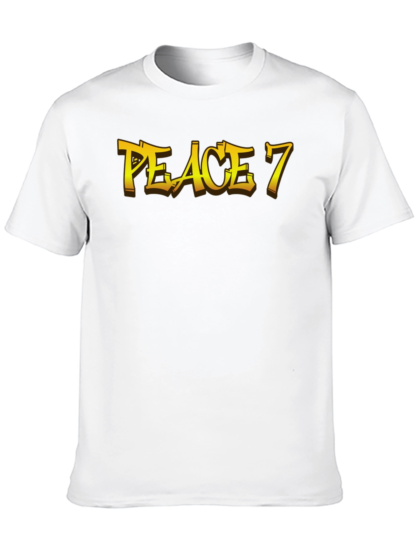 Peace 7 Graphic Tee - Bold Gold Lettering