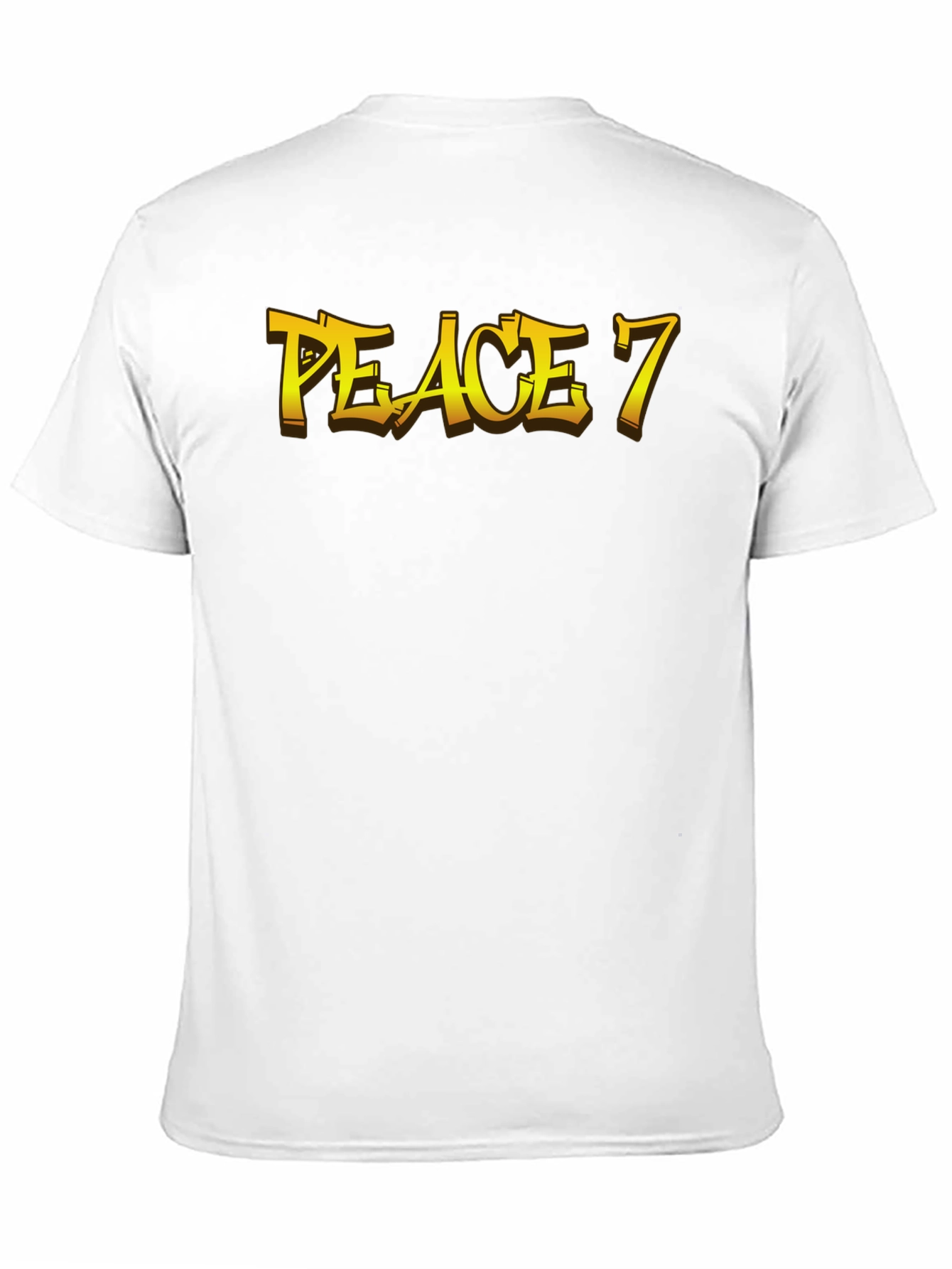 Peace 7 Graphic Tee - Bold Gold Lettering