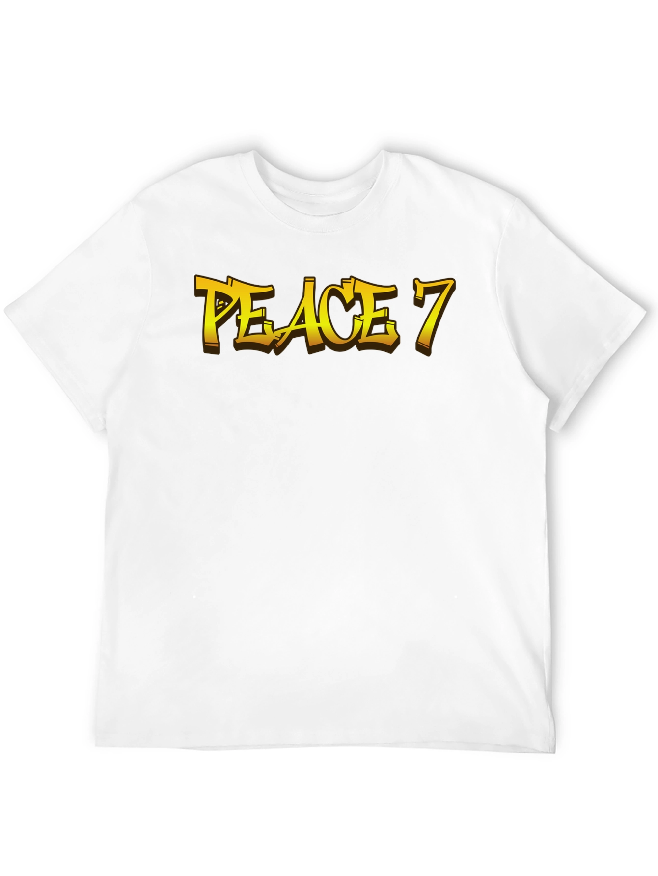 Peace 7 Graphic Tee - Bold Gold Lettering