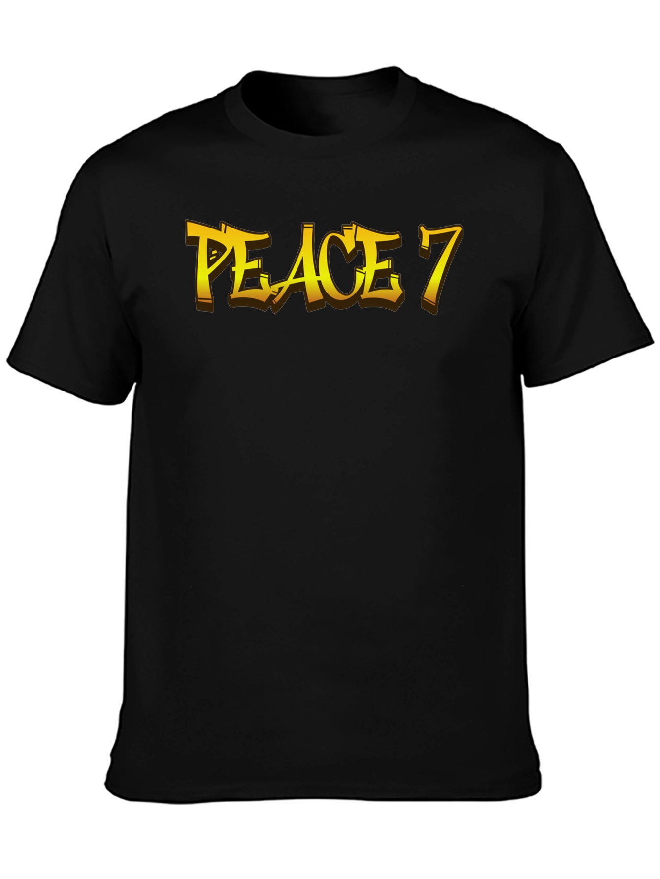 Peace 7 Graphic Tee - Bold Gold Lettering