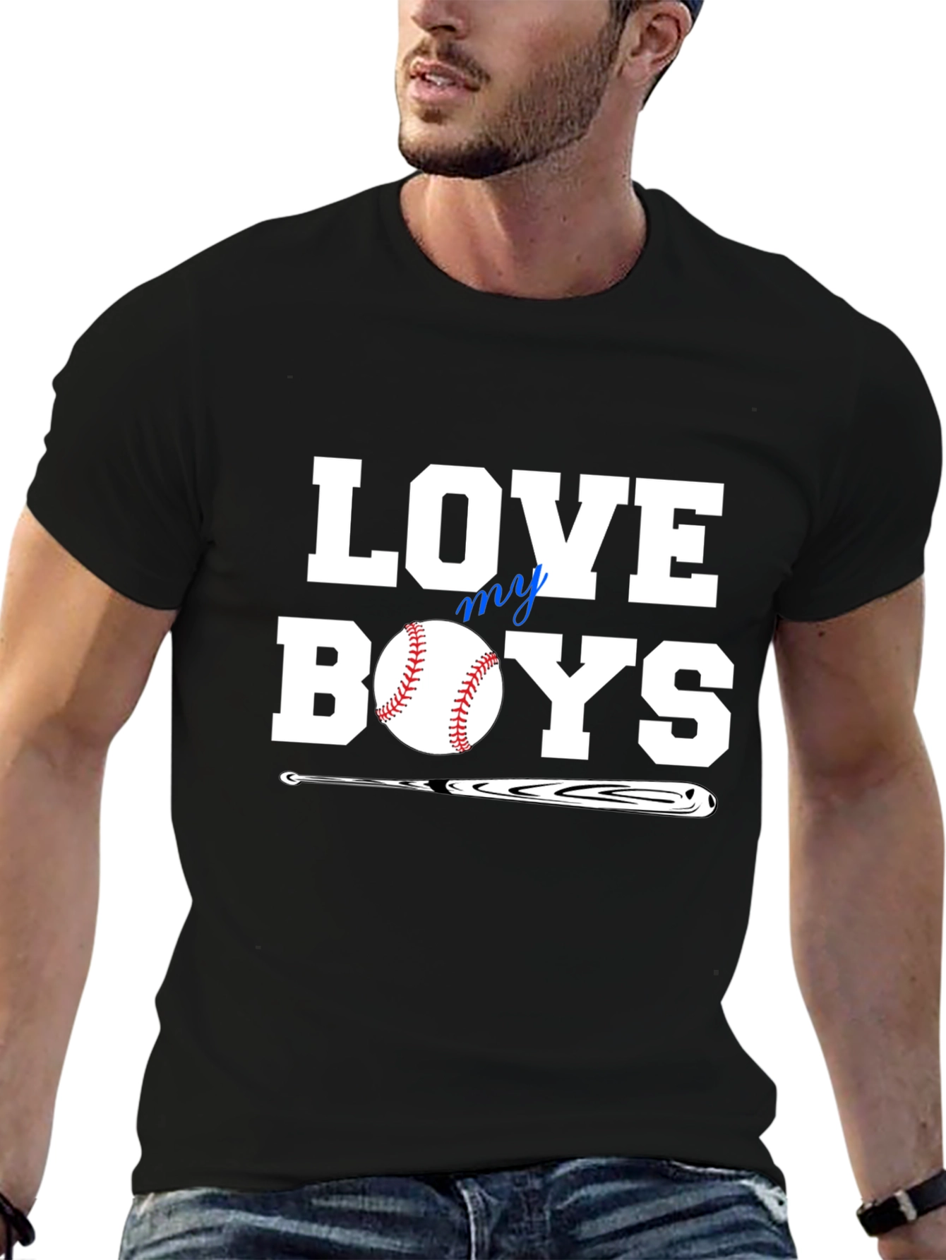 Love My Boys Baseball Graphic T-Shirt