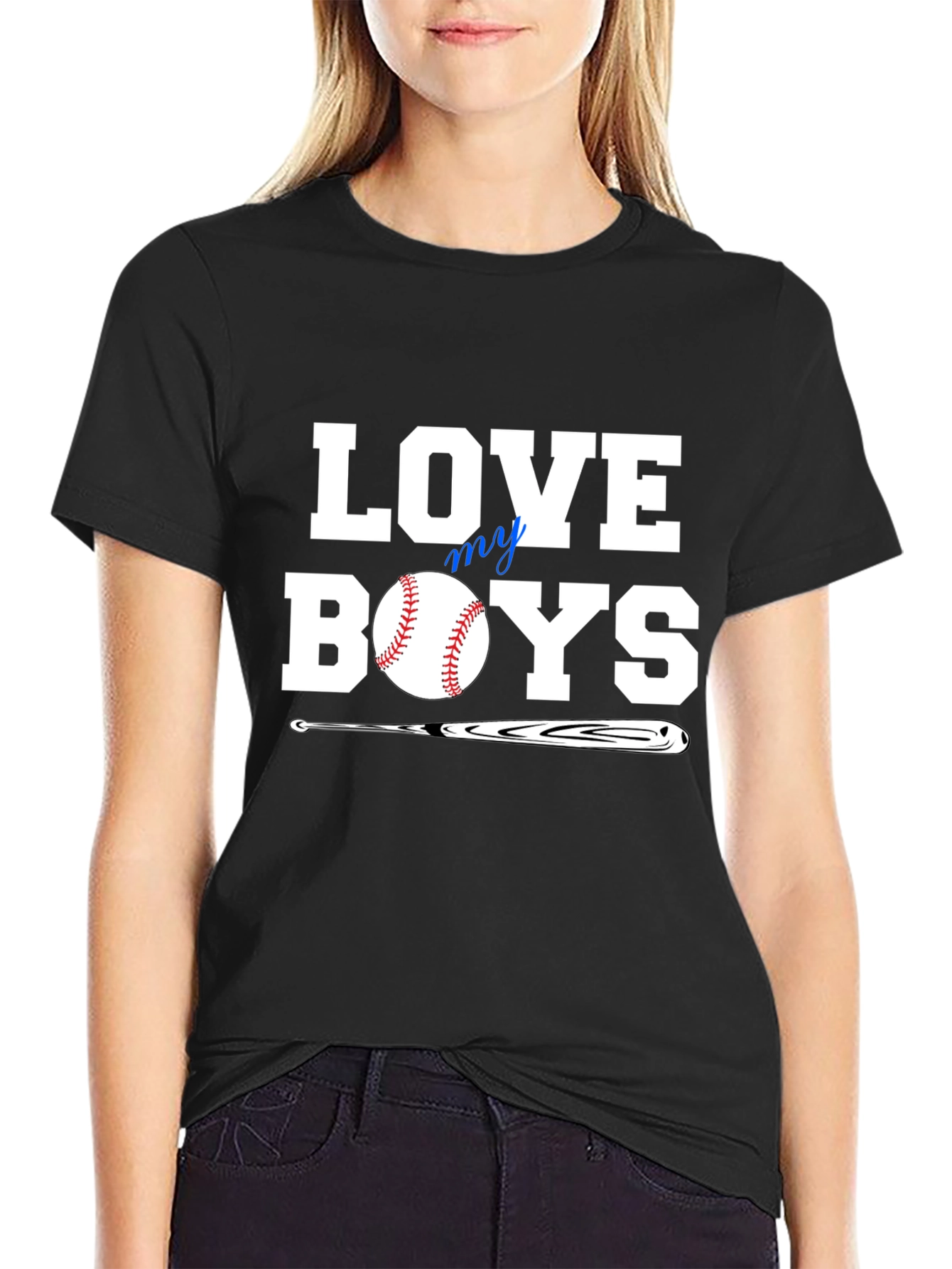 Love My Boys Baseball Graphic T-Shirt