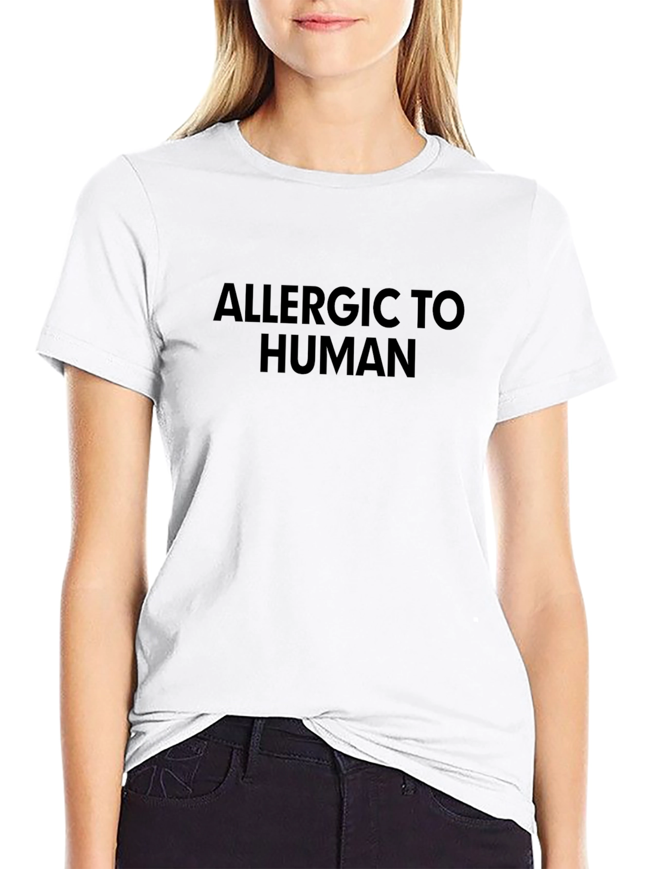 Allergic to Human Graphic T-Shirt - Black