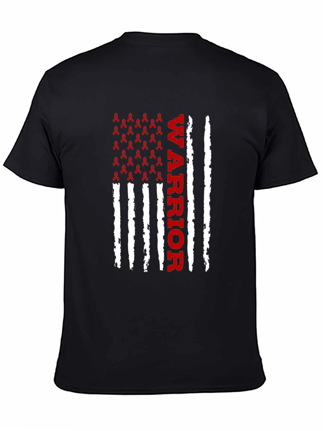 Warrior Ribbon American Flag Graphic T-Shirt
