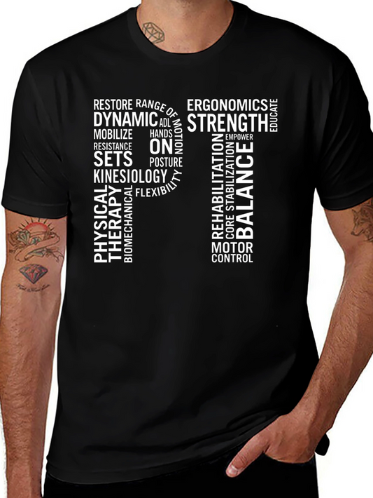 Physical Therapy Word Cloud T-Shirt - Black