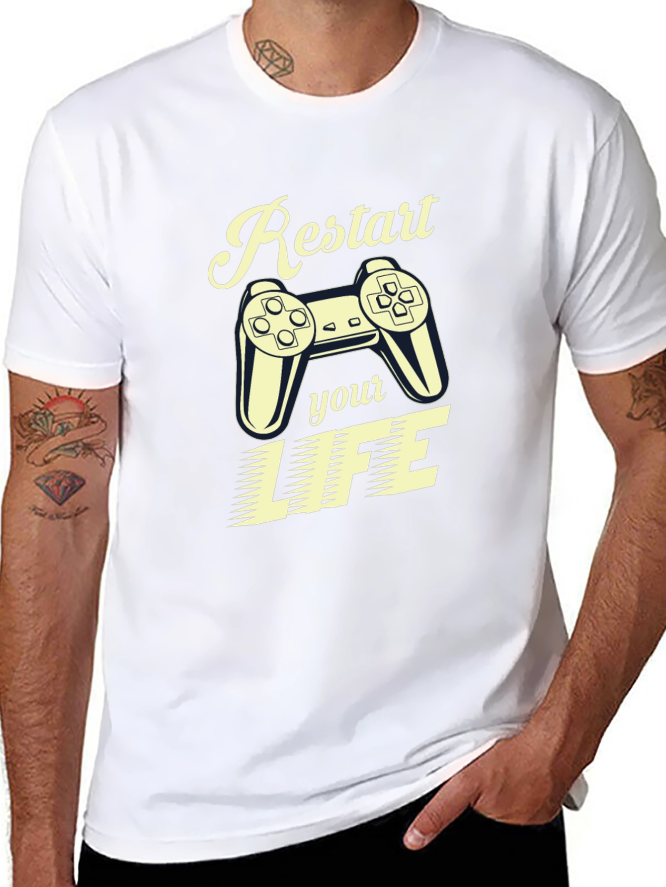 Restart Your Life Gamer T-Shirt - Cool Graphic Tee