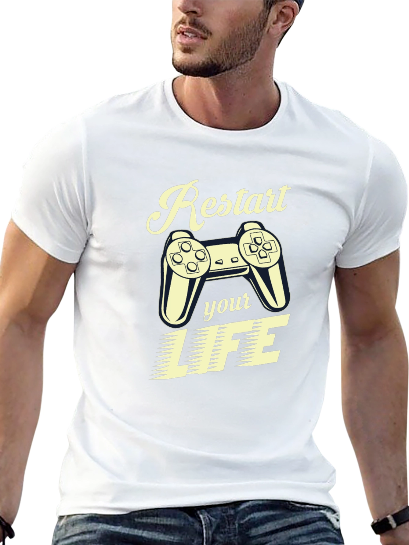 Restart Your Life Gamer T-Shirt - Cool Graphic Tee