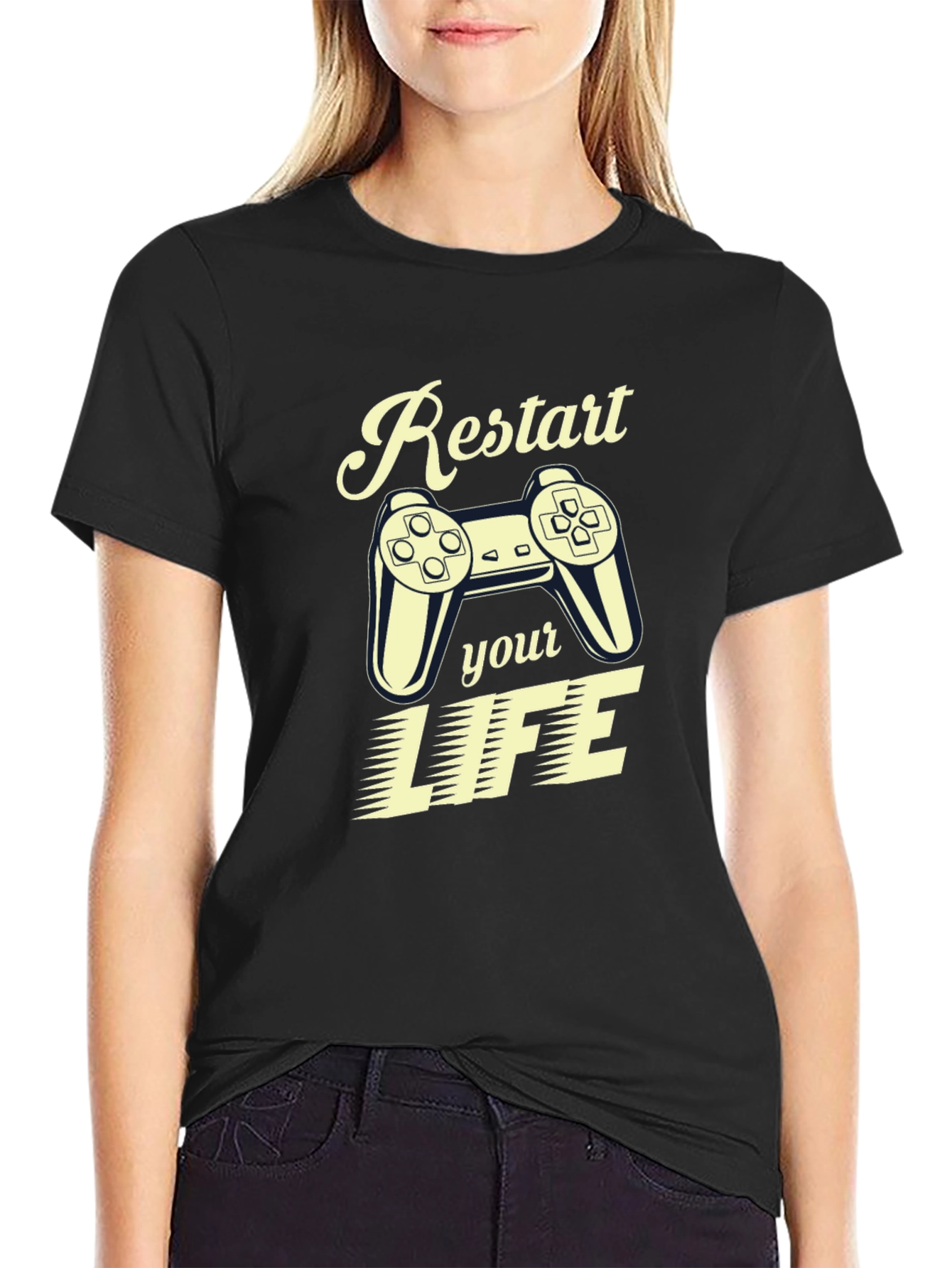 Restart Your Life Gamer T-Shirt - Cool Graphic Tee