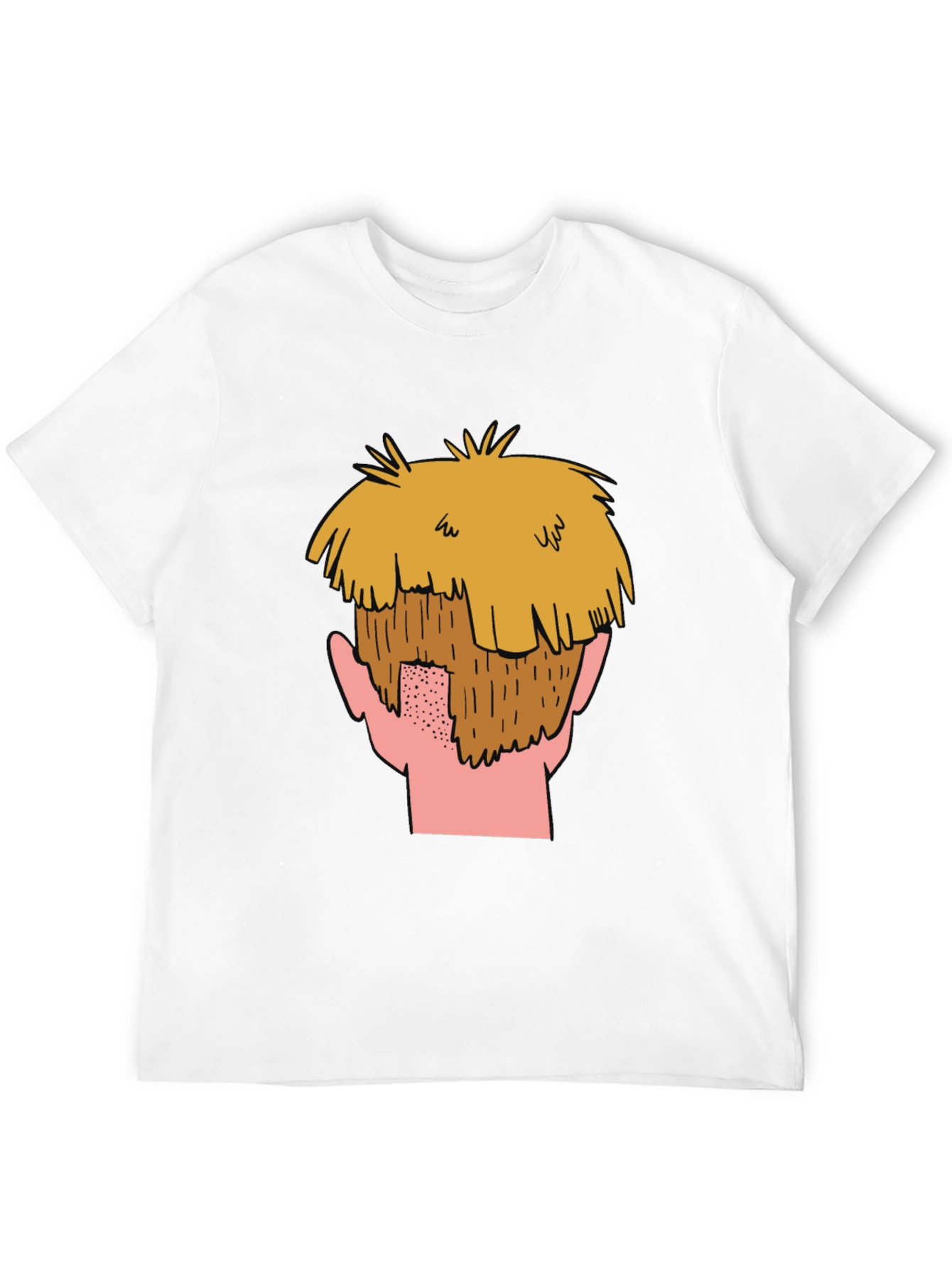 Cartoon Beard Graphic T-Shirt