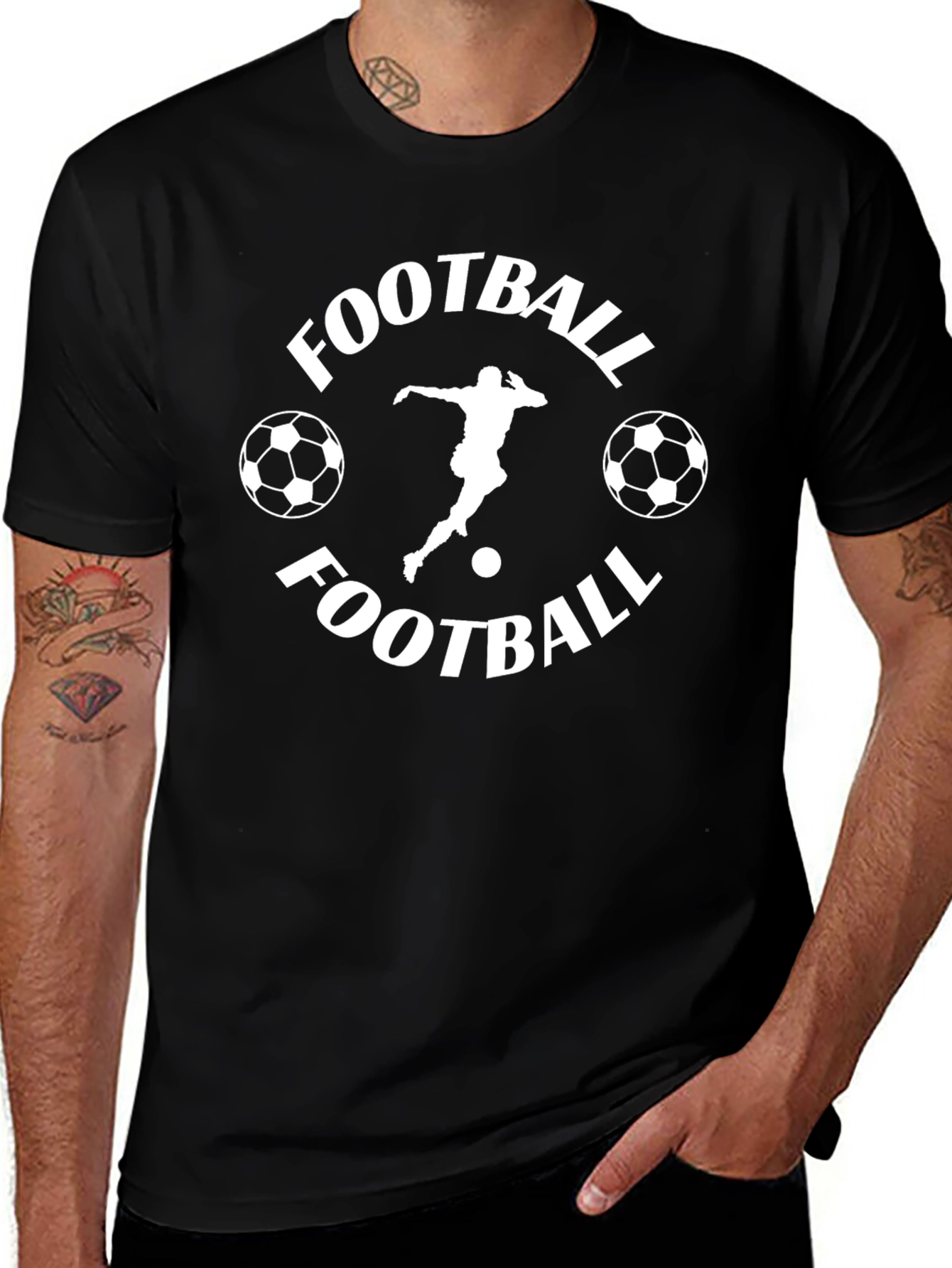 Football Graphic Print Crew Neck T-Shirt
