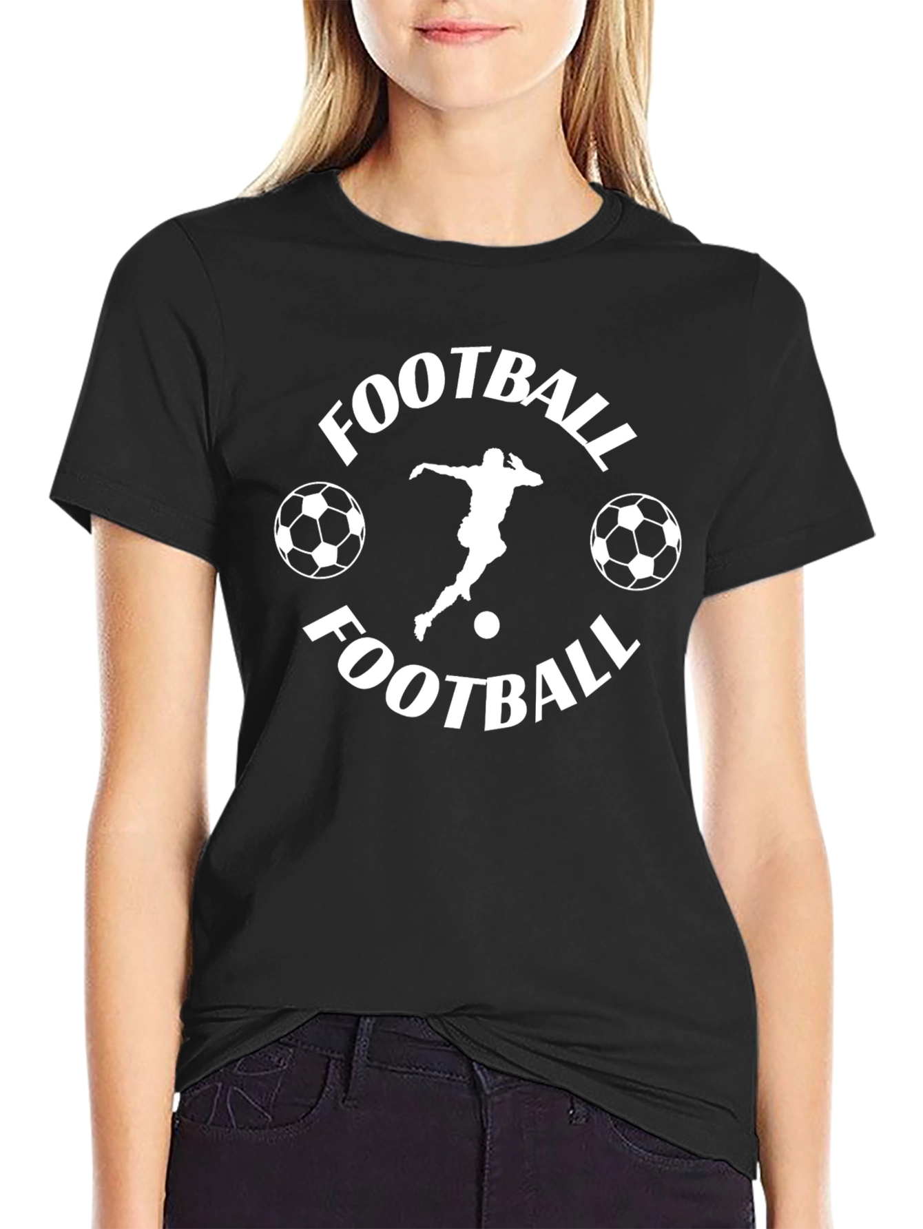 Football Graphic Print Crew Neck T-Shirt